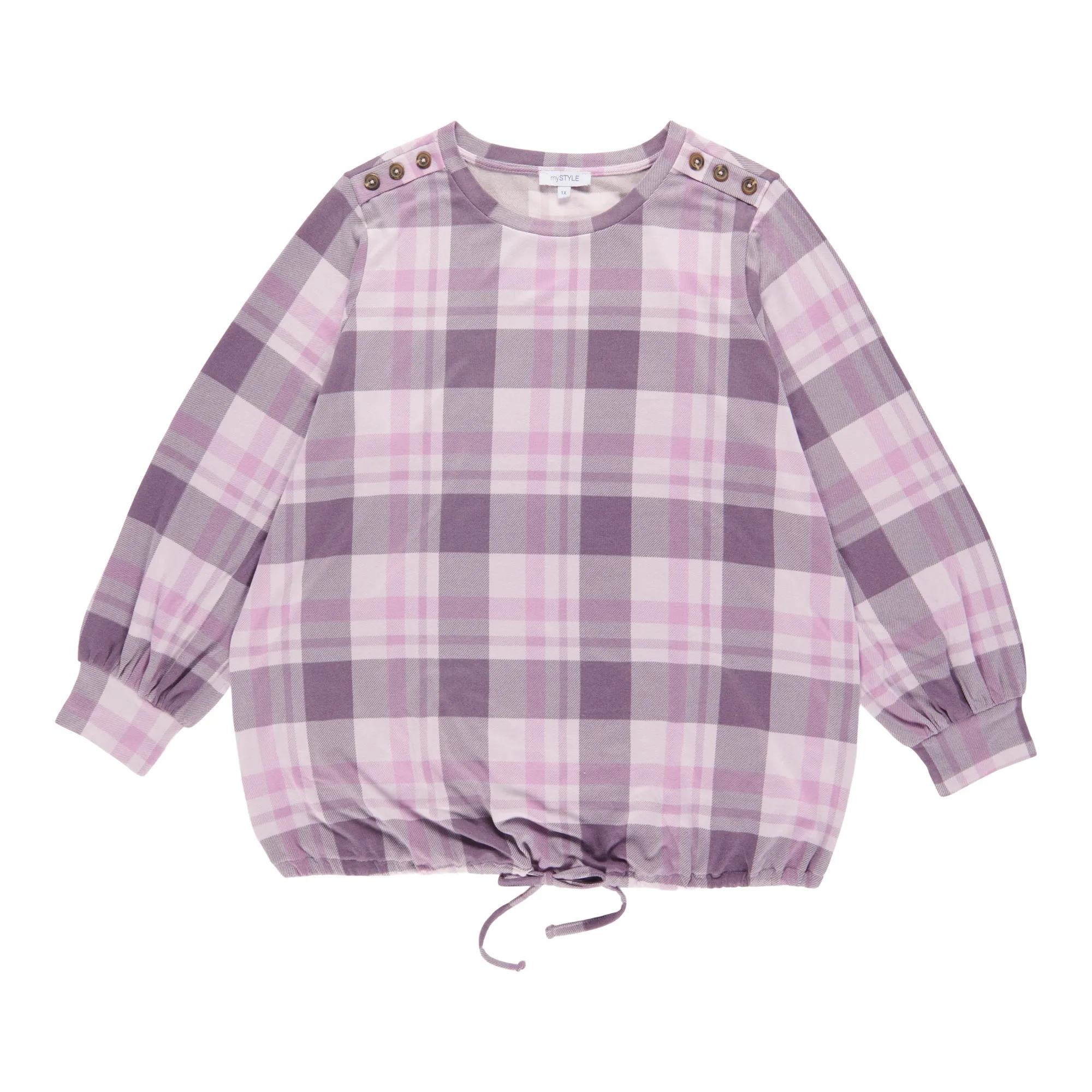 mySTYLE Women's Plus Long Sleeve Hacci Top with Front Tie sold by Giant Tiger product image thumbnail 2