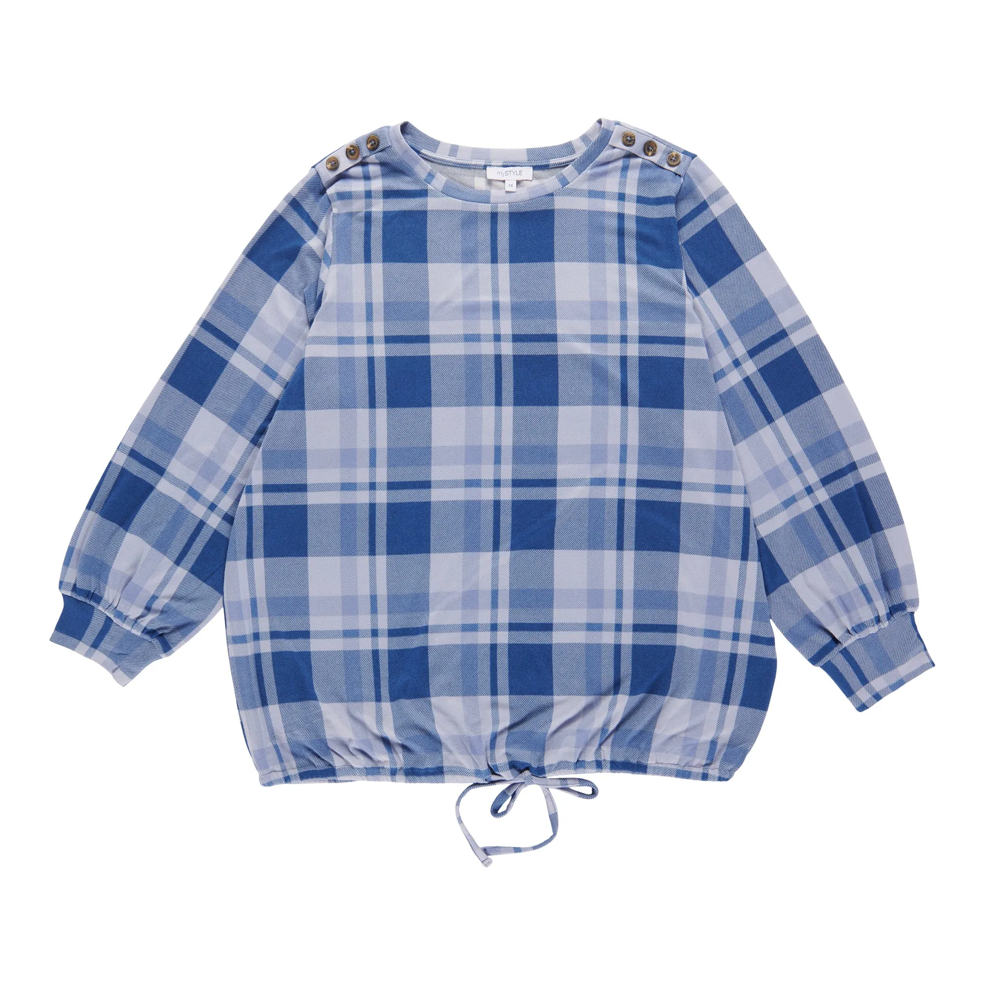 mySTYLE Women's Plus Long Sleeve Hacci Top with Front Tie sold by Giant Tiger product image thumbnail 3