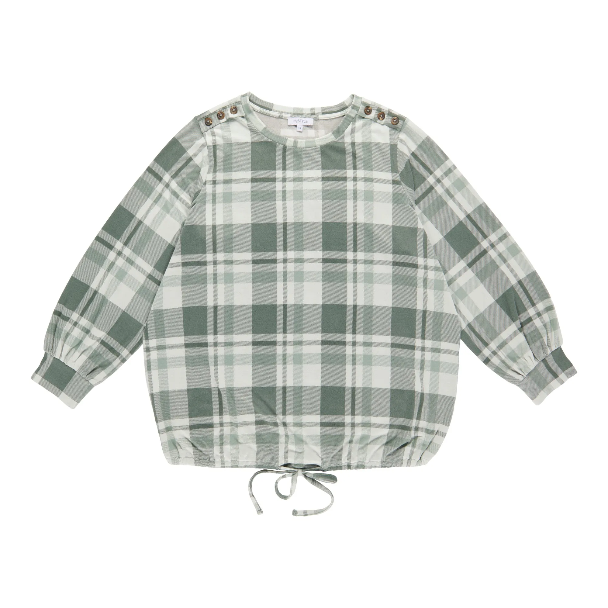 mySTYLE Women's Plus Long Sleeve Hacci Top with Front Tie sold by Giant Tiger product image thumbnail 4