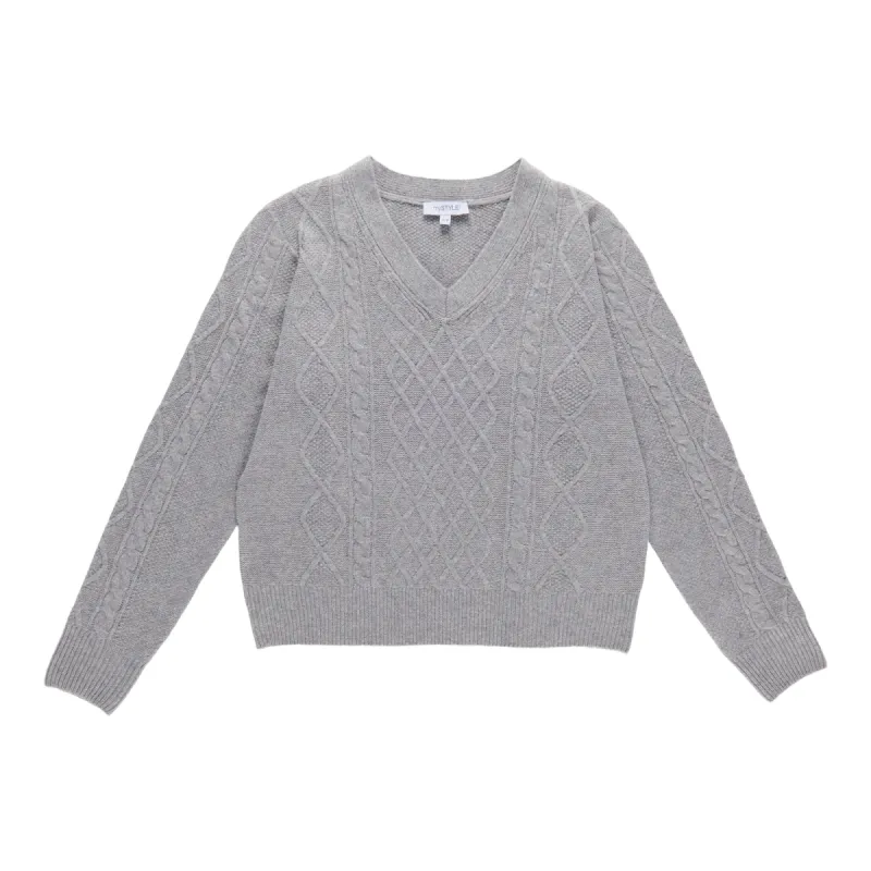 mySTYLE Women's V-Neck Cable Knit Pullover Sweater sold by Giant Tiger