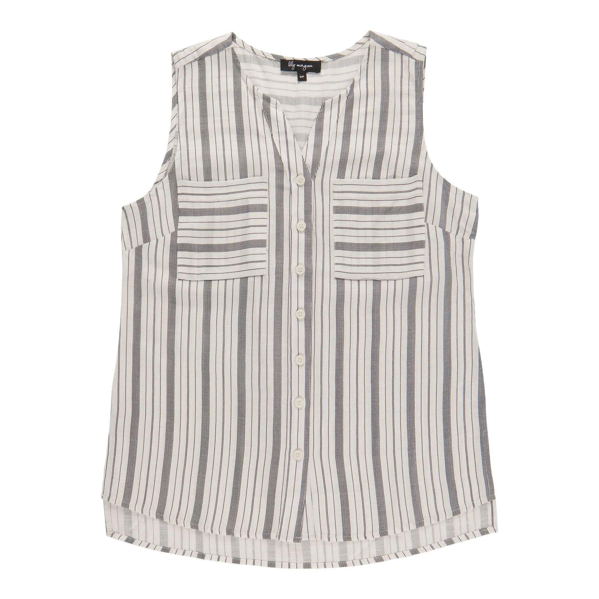 lily morgan Women's Exotic Striped Sleeveless Linen Blouse sold by Giant Tiger product image thumbnail 3