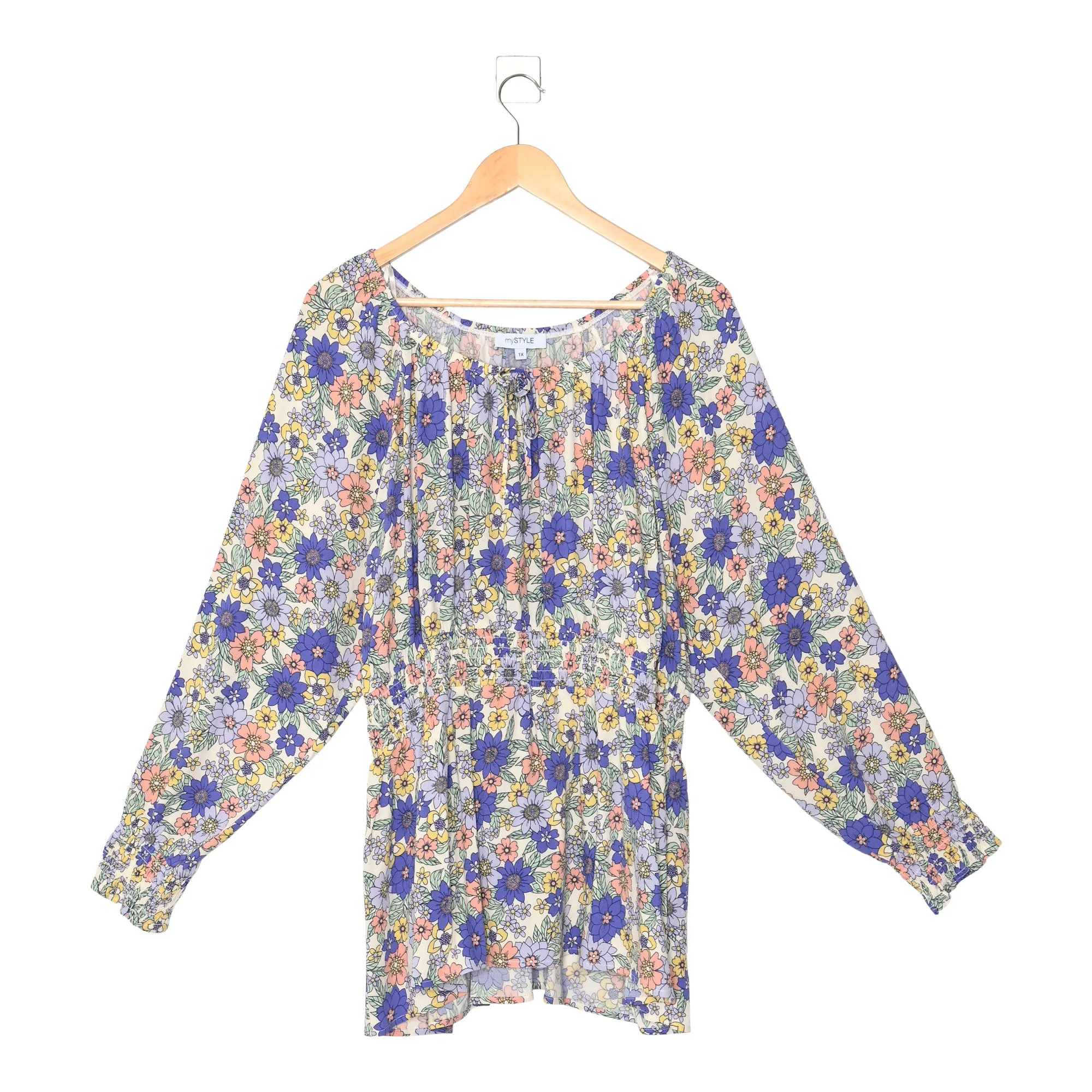 mySTYLE Women's Plus Seaside Smocked Waist Blouse sold by Giant Tiger product image thumbnail 2