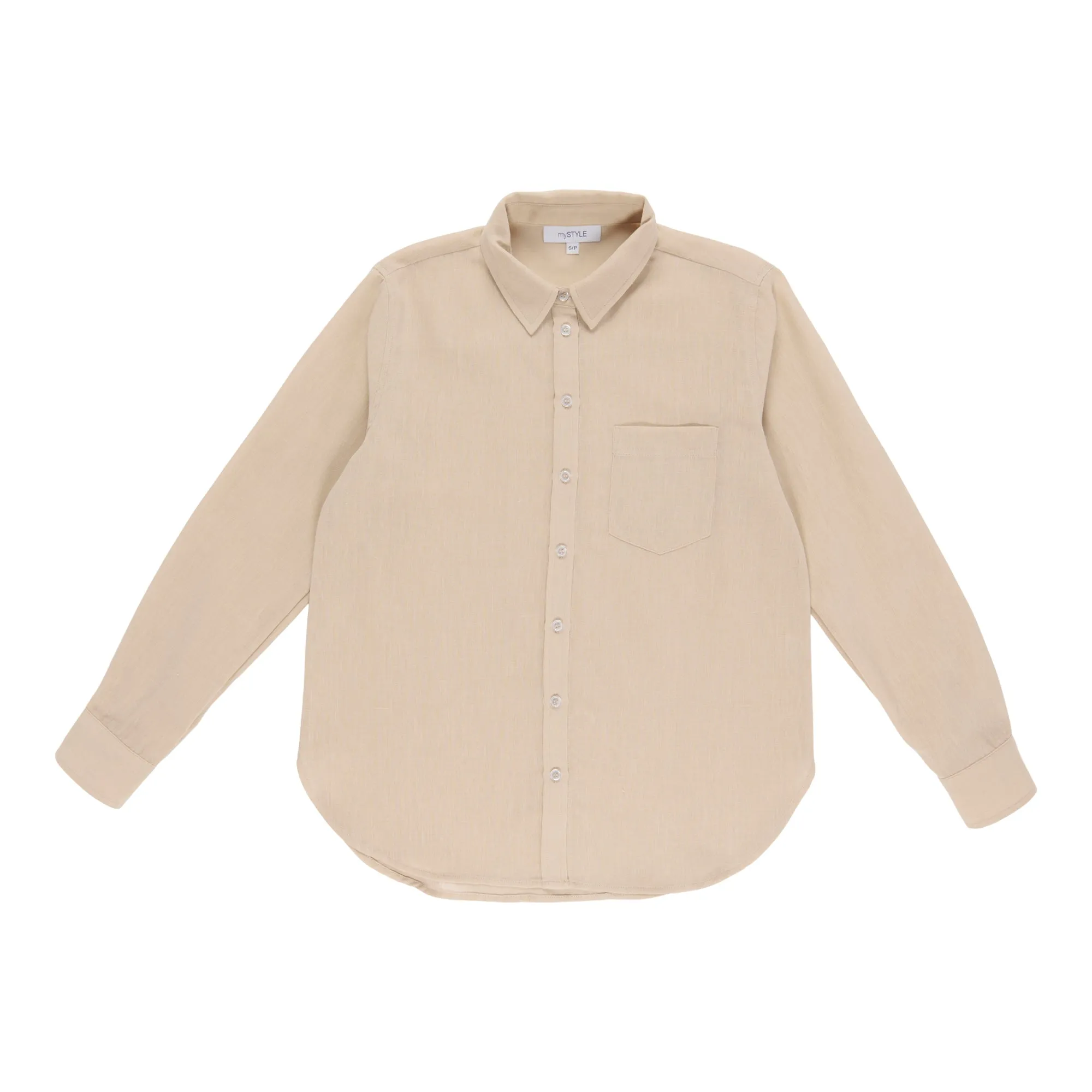 mySTYLE Women's Collared Long Sleeve Linen Shirt sold by Giant Tiger product image thumbnail 3