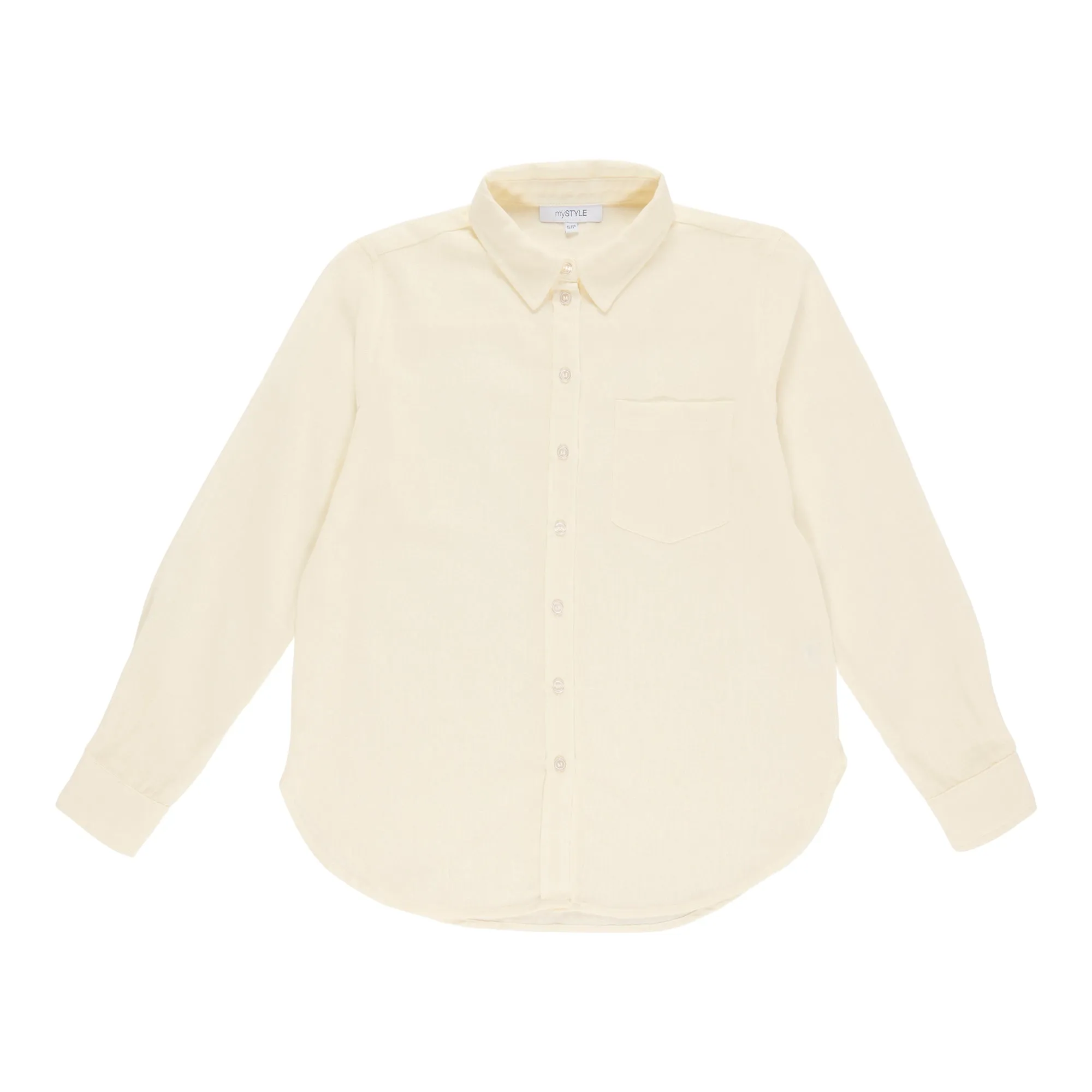 mySTYLE Women's Collared Long Sleeve Linen Shirt sold by Giant Tiger