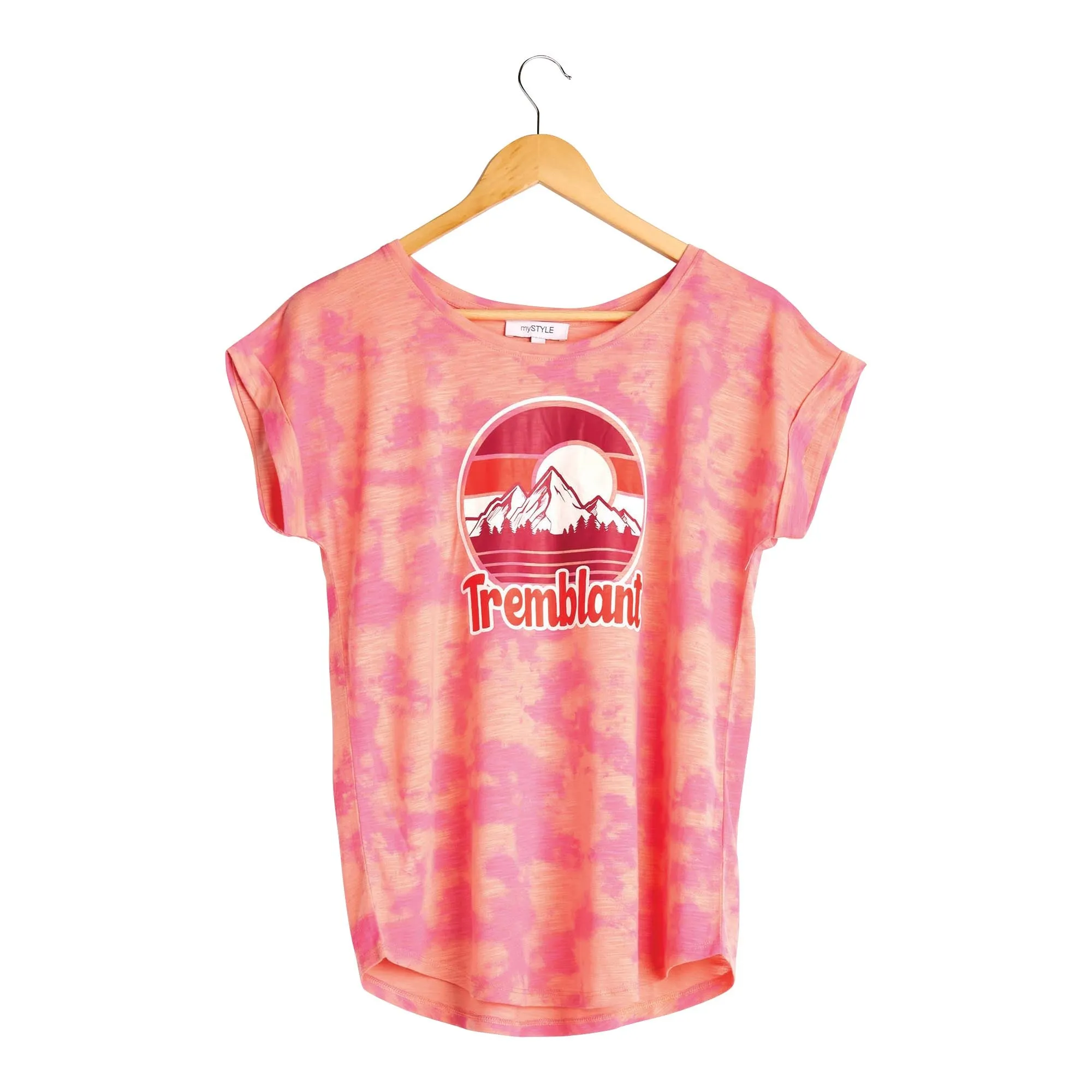 mySTYLE Women's Summer Vacation Printed Roll Sleeve T-Shirt with Screen Print sold by Giant Tiger