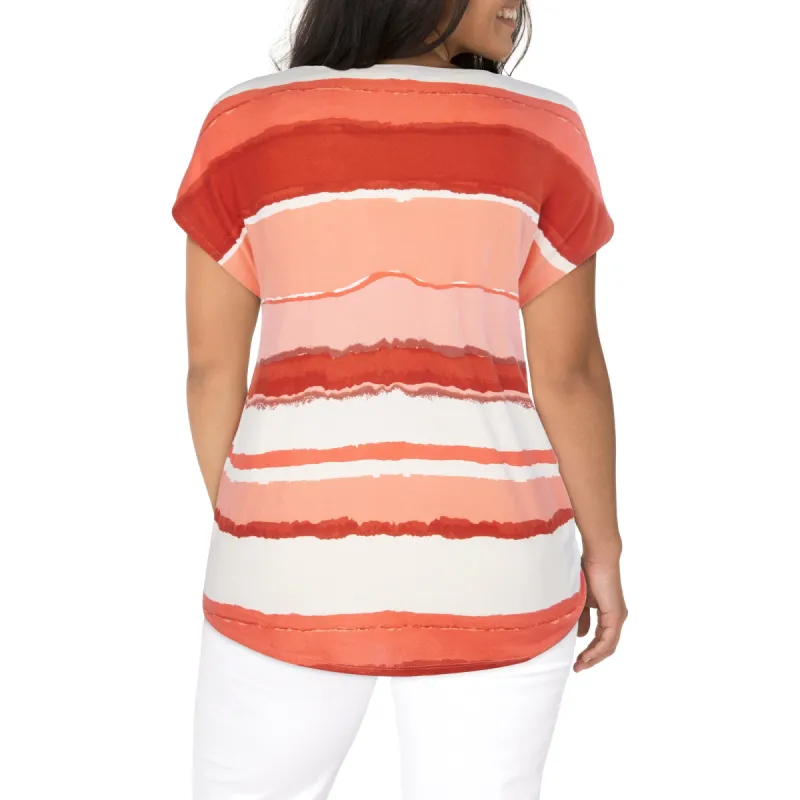 mySTYLE Women's Plus Quest Printed Front Tie Snit Top sold by Giant Tiger