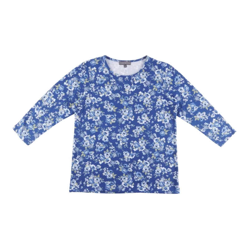 Classic Editions Women's Printed Three Quarter Sleeve Snit Top made by Giant Tiger