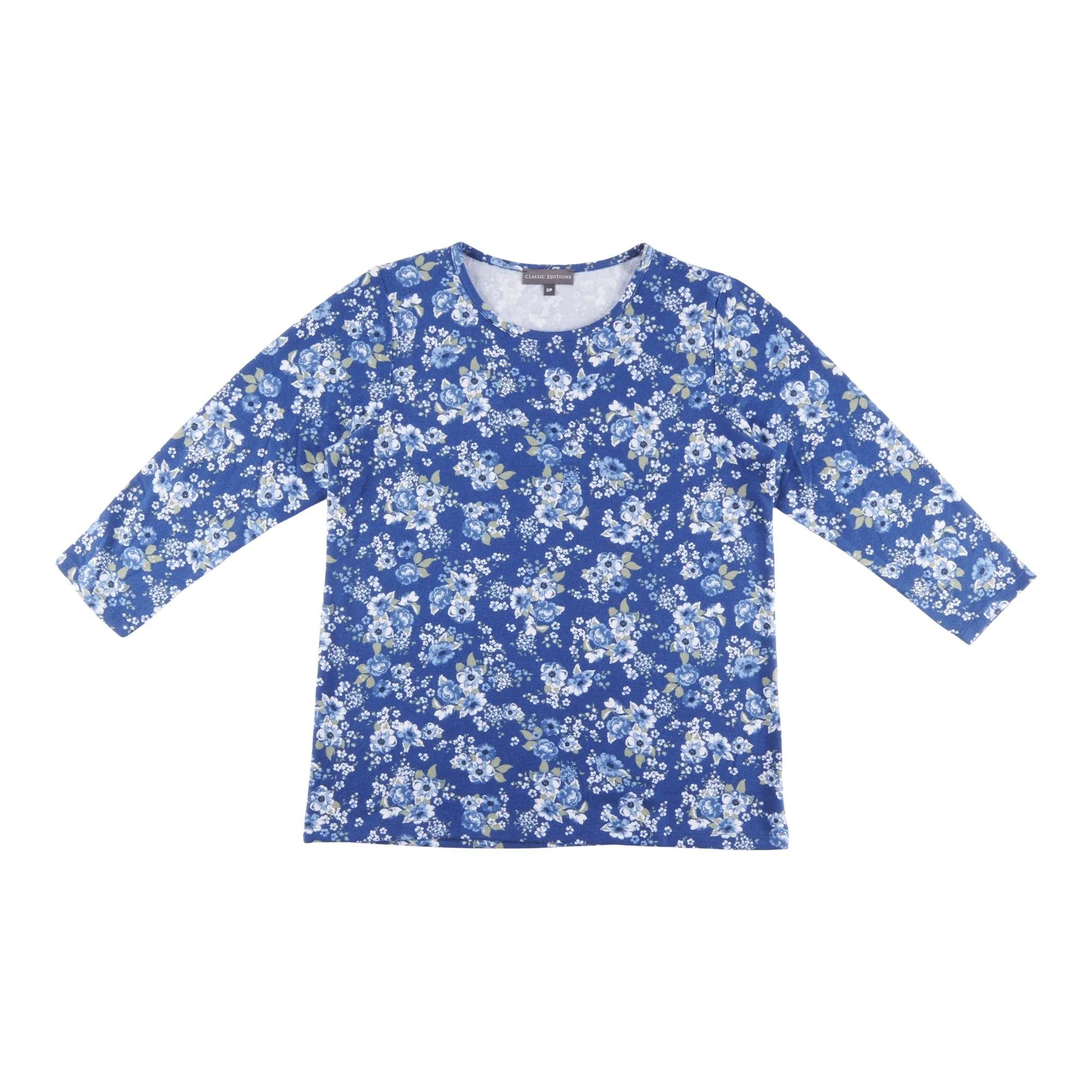 Classic Editions Women's Printed Three Quarter Sleeve Snit Top sold by Giant Tiger