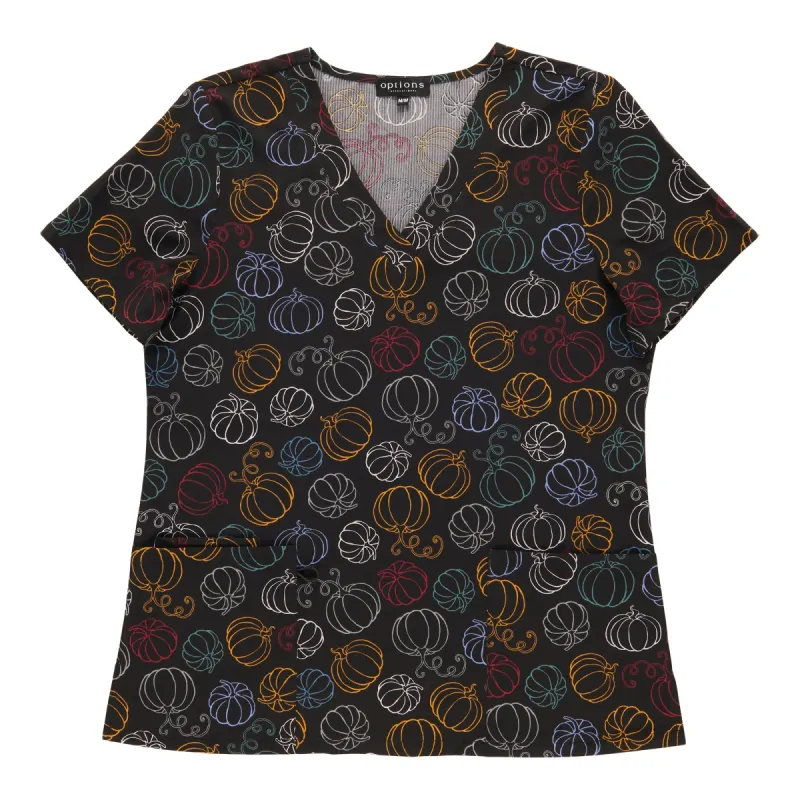 Options Women's Pumpkin Print Scrub Top sold by Giant Tiger