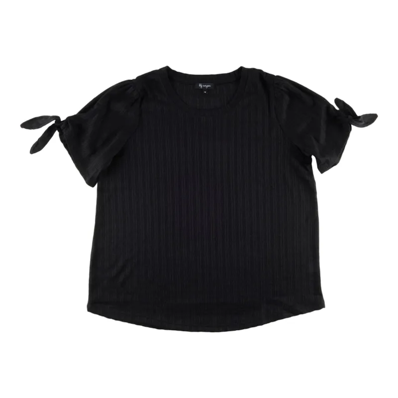 lily morgan Women's Plus Tie Sleeve Snit Top sold by Giant Tiger