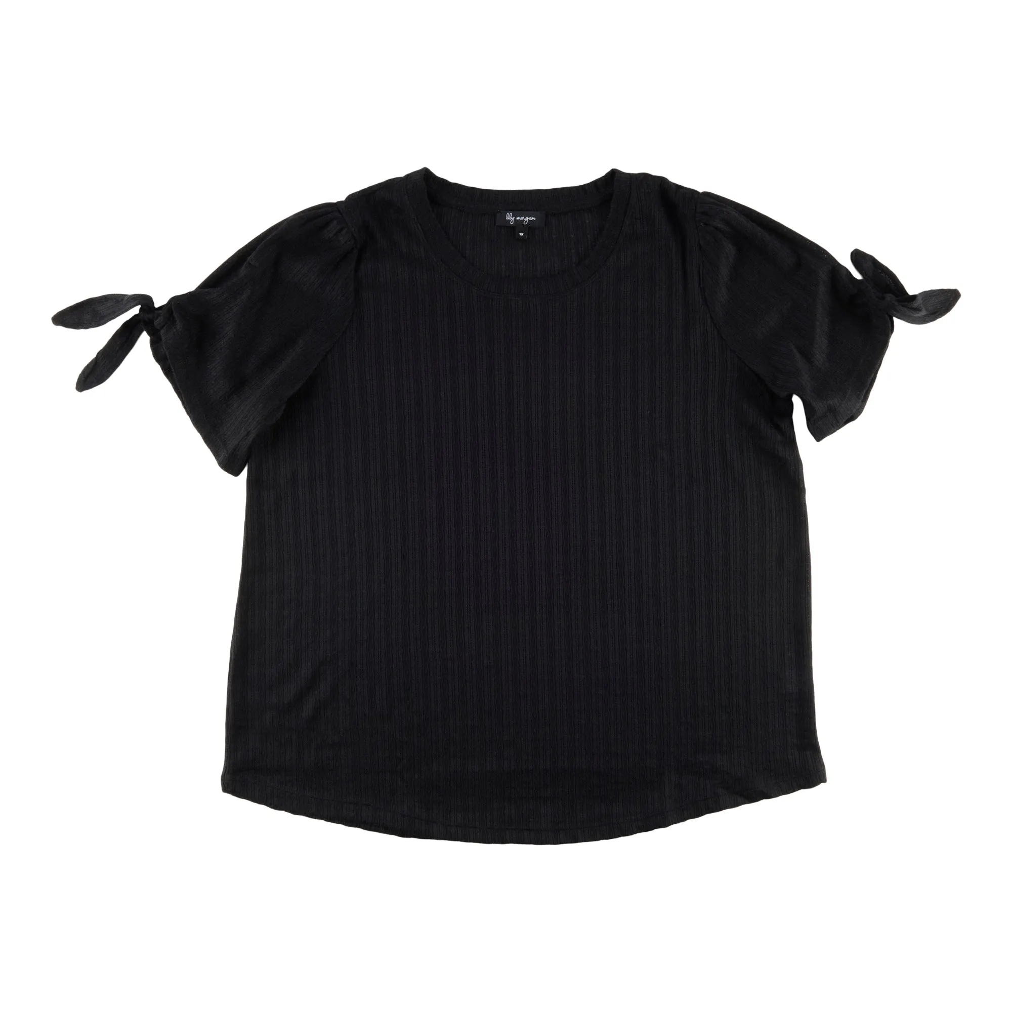 lily morgan Women's Plus Tie Sleeve Snit Top sold by Giant Tiger