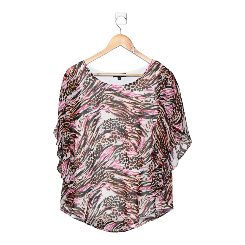lily morgan Women's Simply Chic Overlay Blouse, Zebra Print sold by Giant Tiger