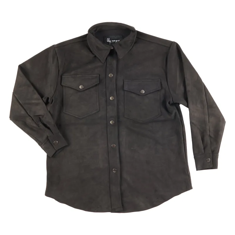 lily morgan Women's City Blues Faux Suede Shacket sold by Giant Tiger