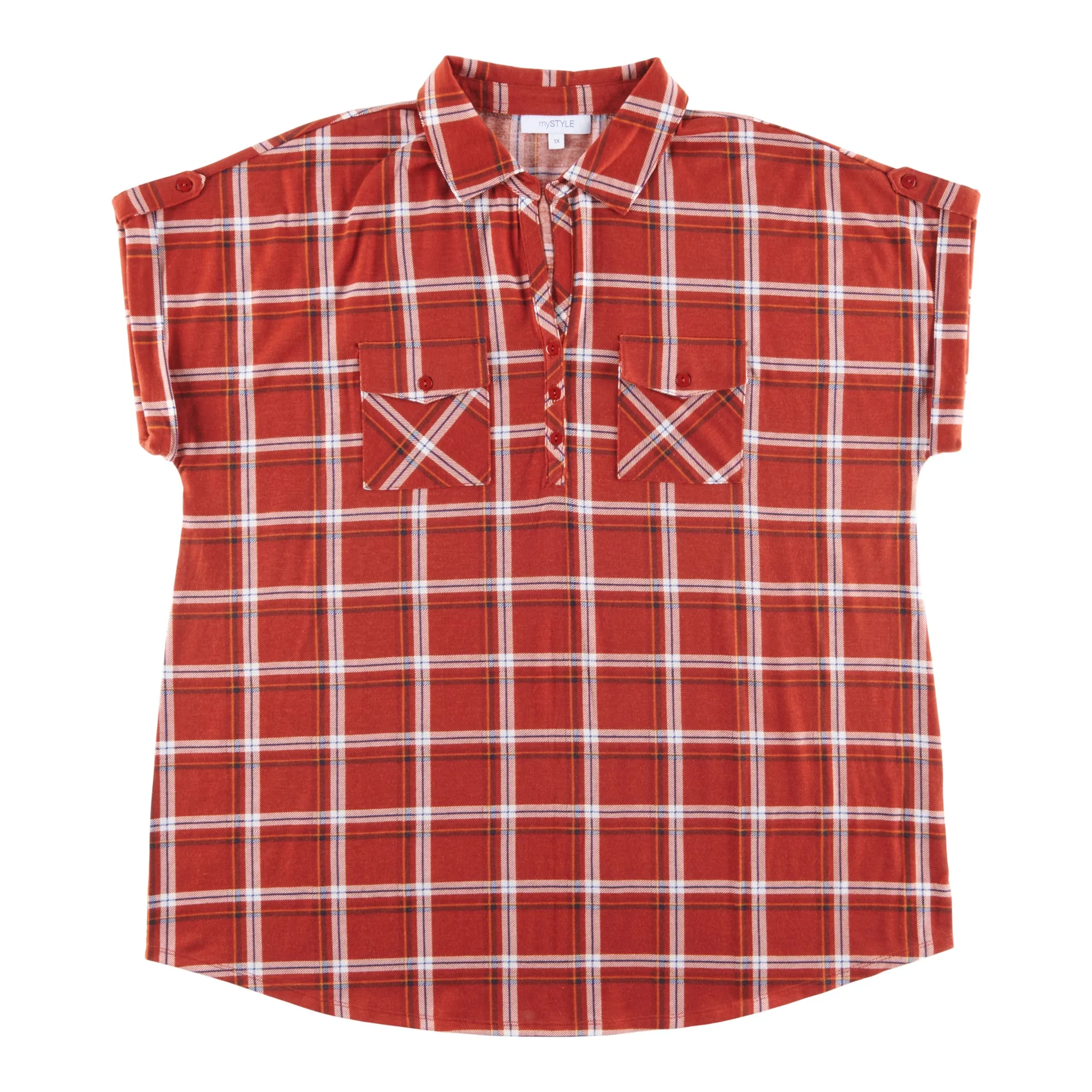 mySTYLE Women's Plus Quest Plaid Cap Sleeve Top sold by Giant Tiger product image thumbnail 2