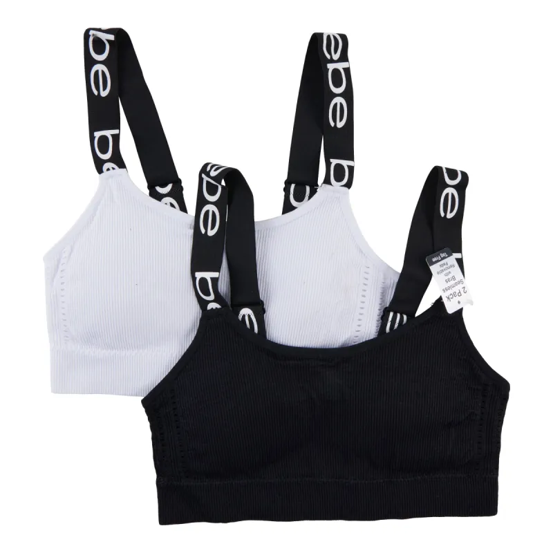 Bebe Women's Ribbed Sport Bra, 2-Pack made by Bebe