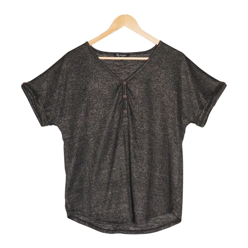 lily morgan Women's Ribbed Snit Top with Buttons sold by Giant Tiger