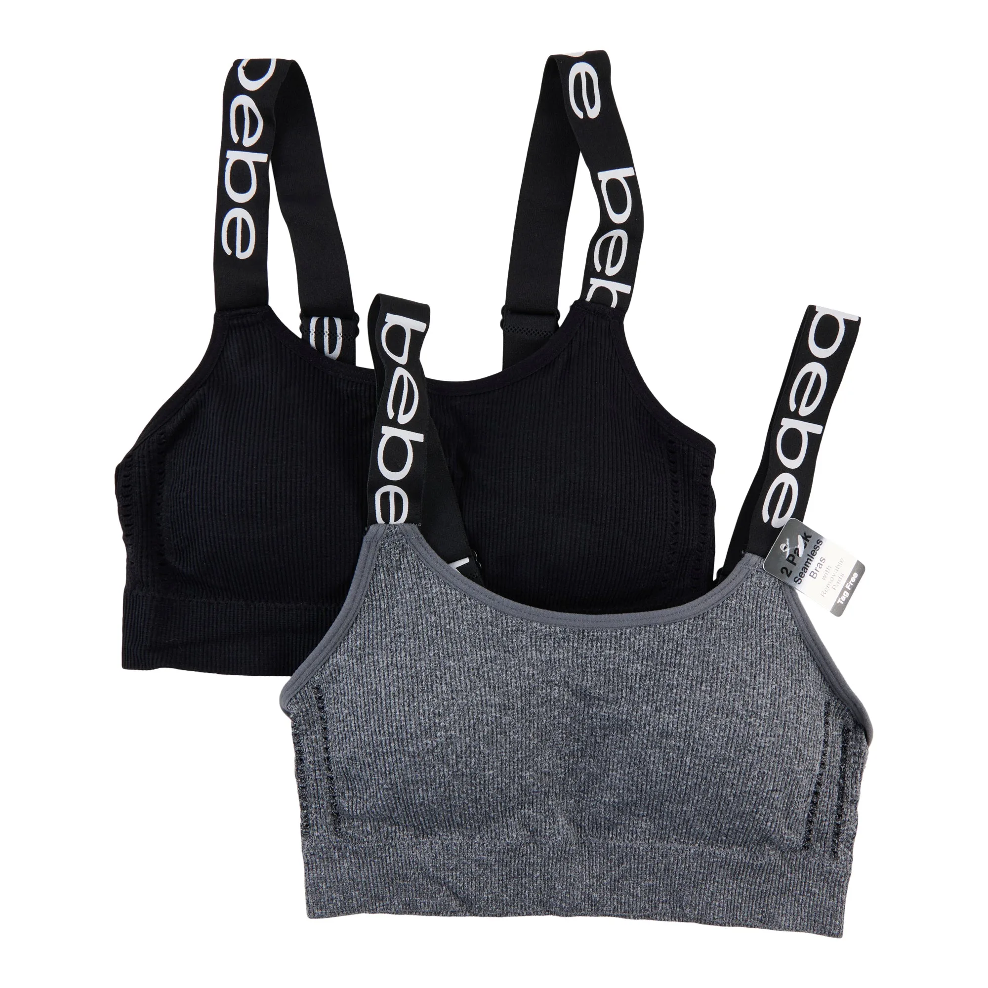 Bebe Women's Ribbed Sport Bra, 2-Pack sold by Giant Tiger product image thumbnail 2
