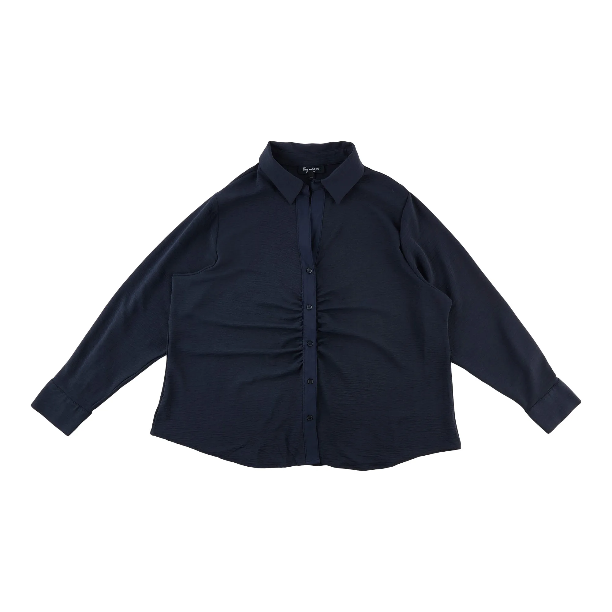 lily morgan Women's Plus Ruched Front Blouse sold by Giant Tiger