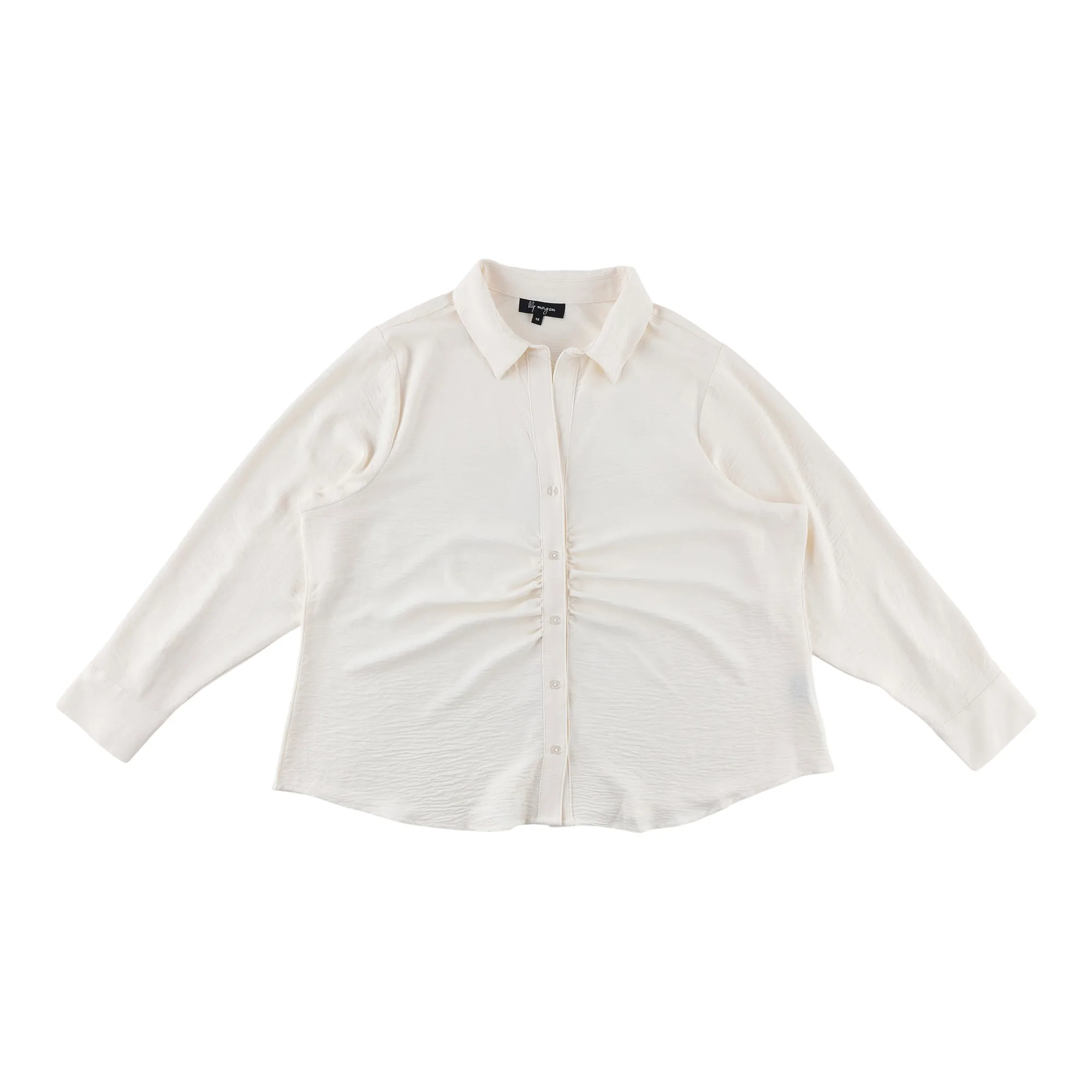 lily morgan Women's Plus Ruched Front Blouse sold by Giant Tiger product image thumbnail 2