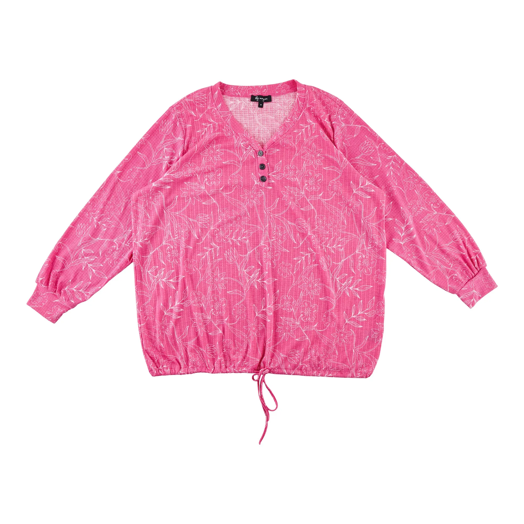 lily morgan Women's Plus V-Neck Tie-Front Blouse sold by Giant Tiger product image thumbnail 3