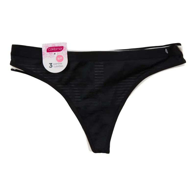 Carisma Women's Shadow Stripe Thong, 3-Pack sold by Giant Tiger