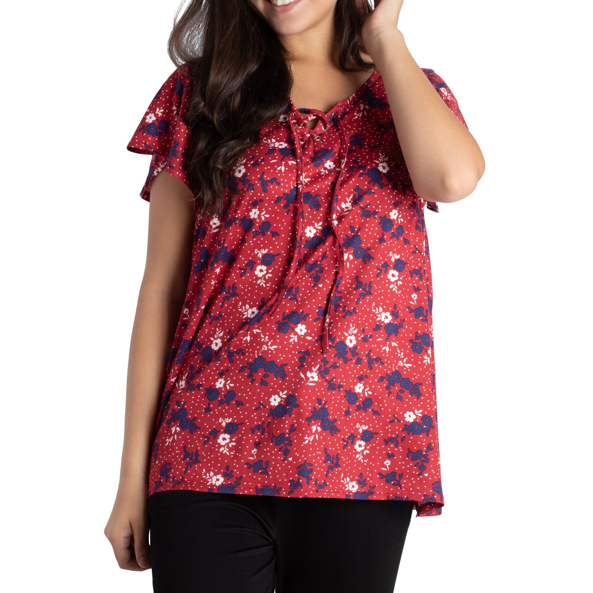 Women's Printed Sleeveless Round Neck Top with Tie Front sold by Giant Tiger product image thumbnail 5