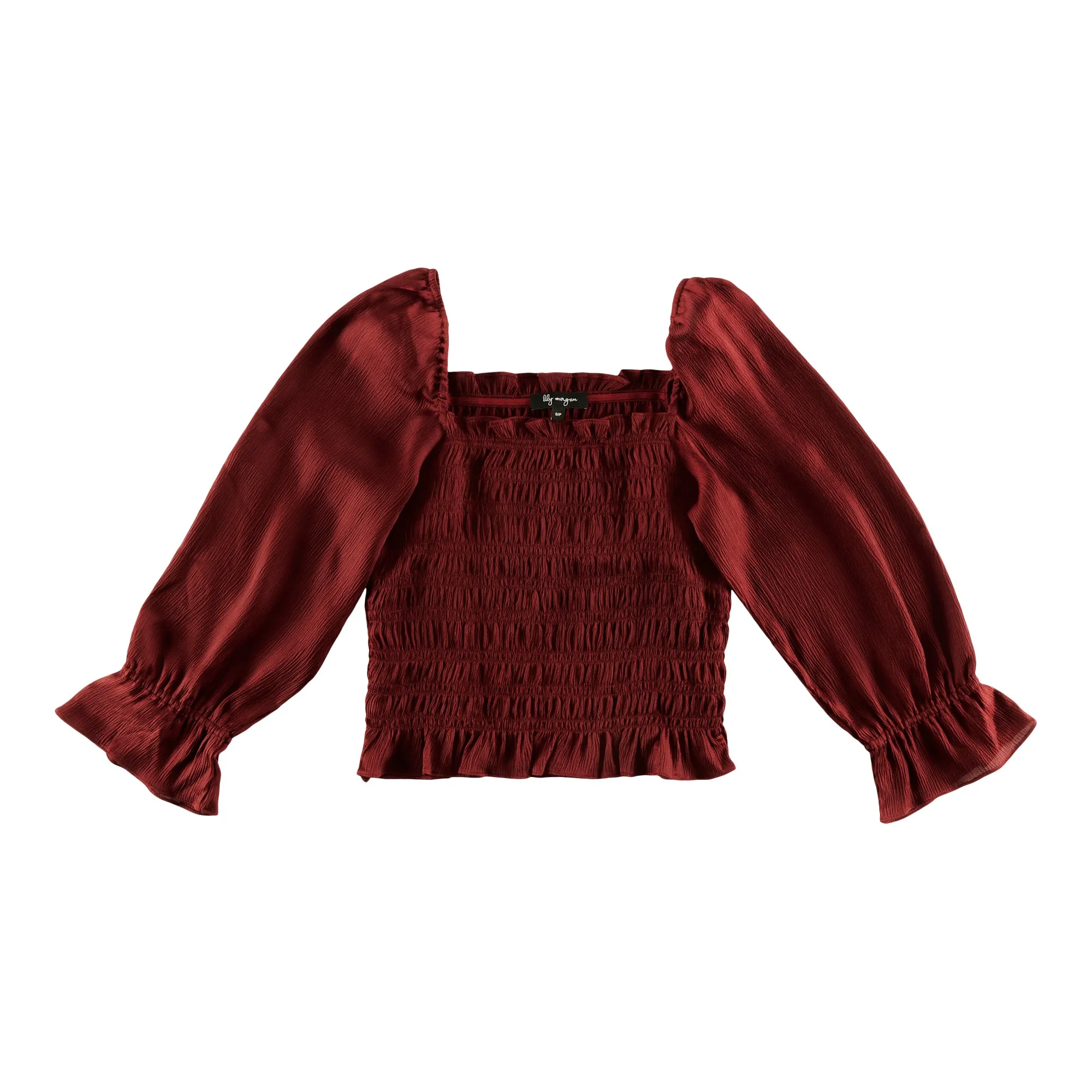 lily morgan Women's Satin Smocked Blouse sold by Giant Tiger product image thumbnail 2