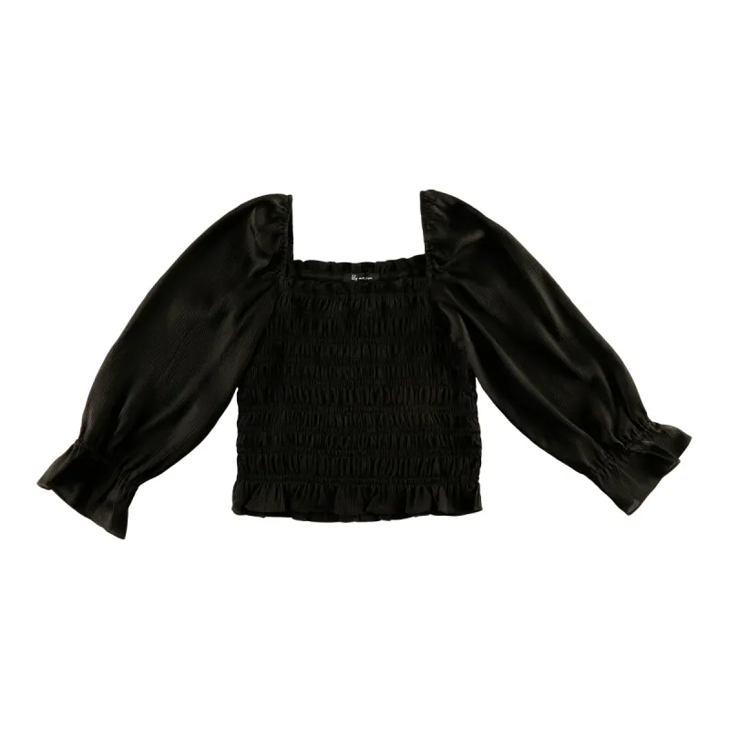 lily morgan Women's Satin Smocked Blouse sold by Giant Tiger