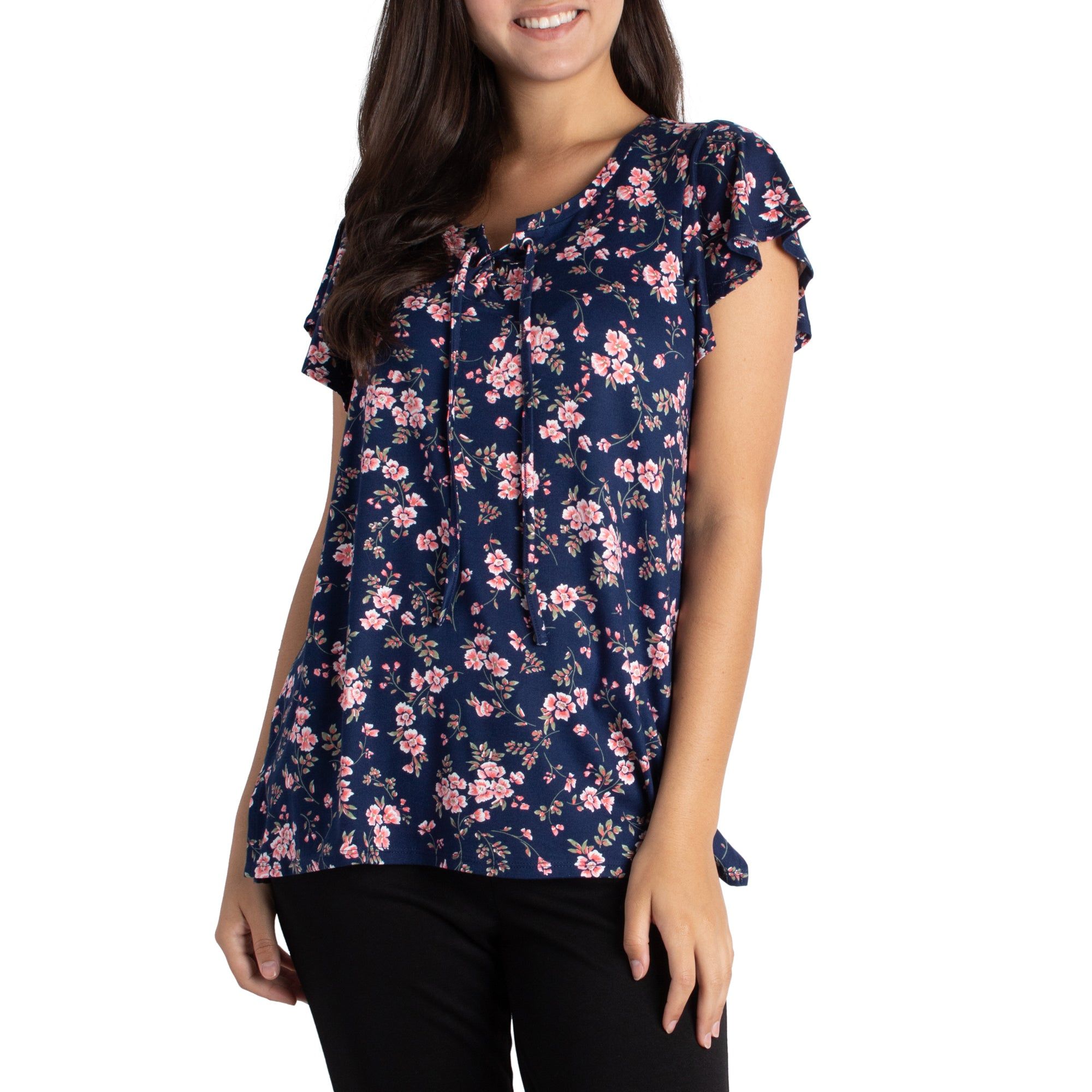 Women's Printed Sleeveless Round Neck Top with Tie Front sold by Giant Tiger product image thumbnail 3