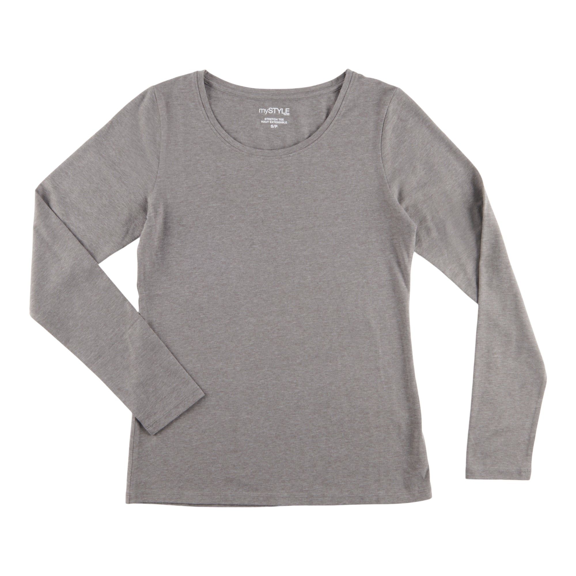 mySTYLE Women's Seasonal Neutral Long Sleeve Scoop Neck Stretch Tee sold by Giant Tiger