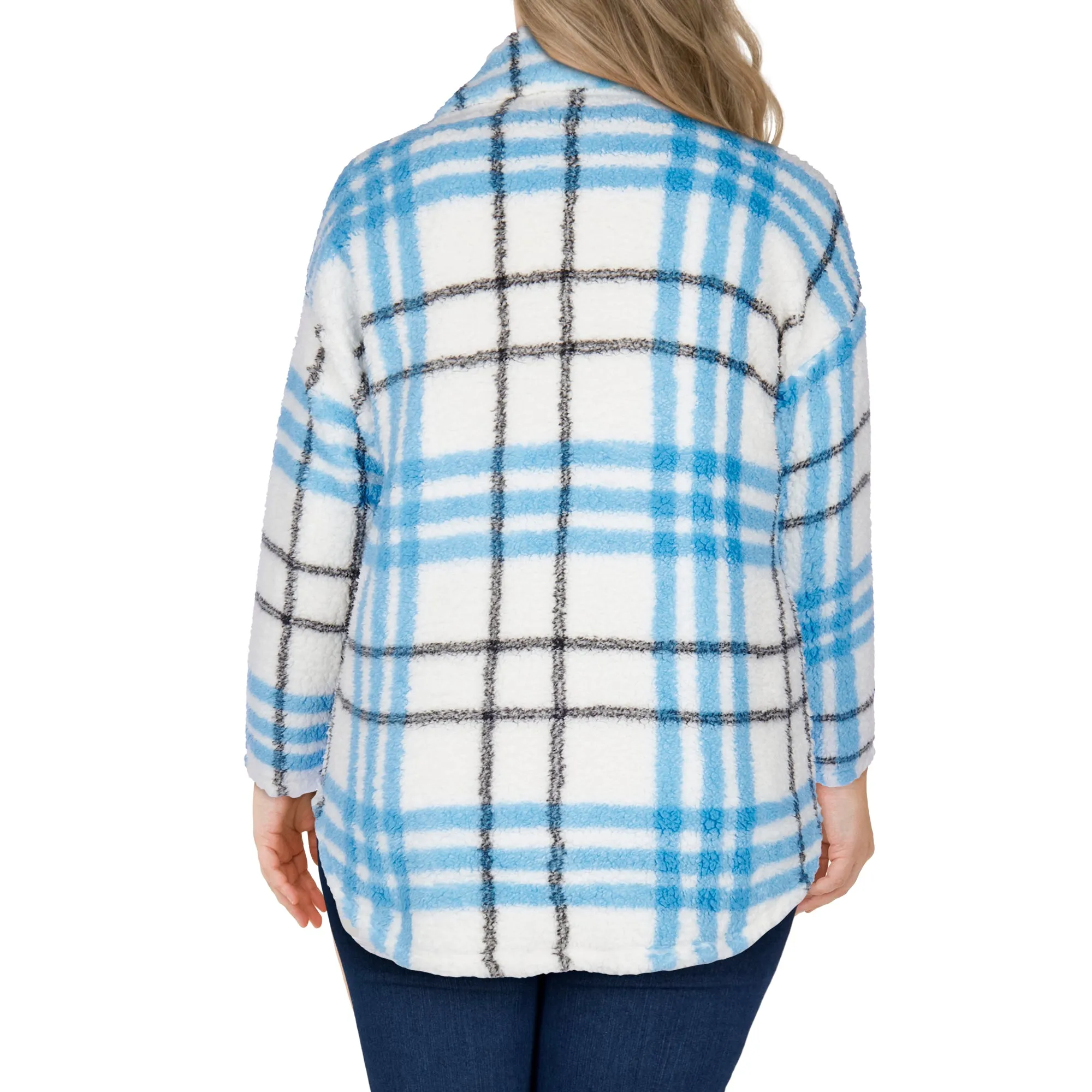 mySTYLE Women's Plus Plaid Sherpa Shacket with Full Button Closure sold by Giant Tiger product image thumbnail 4