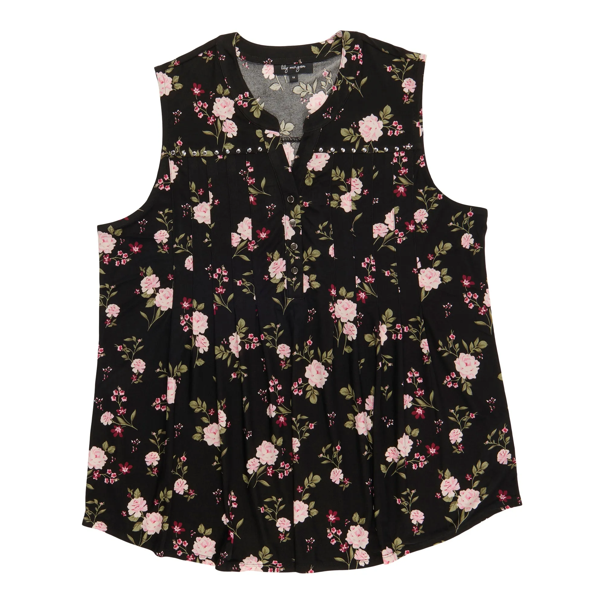 lily morgan Women's Plus Printed Sleeveless Top sold by Giant Tiger