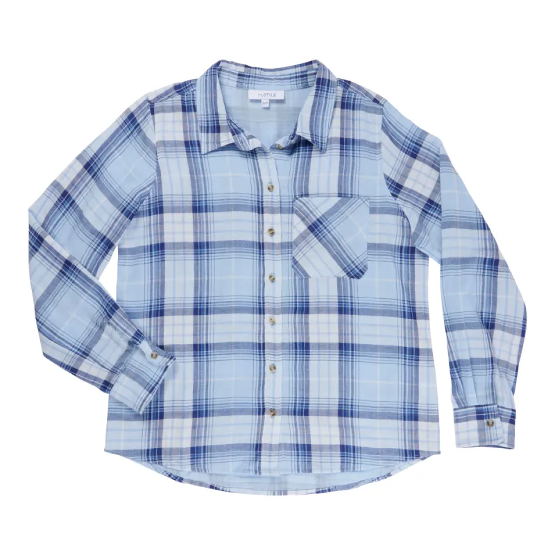 mySTYLE Women's Street Smart Textured Plaid Shirt sold by Giant Tiger