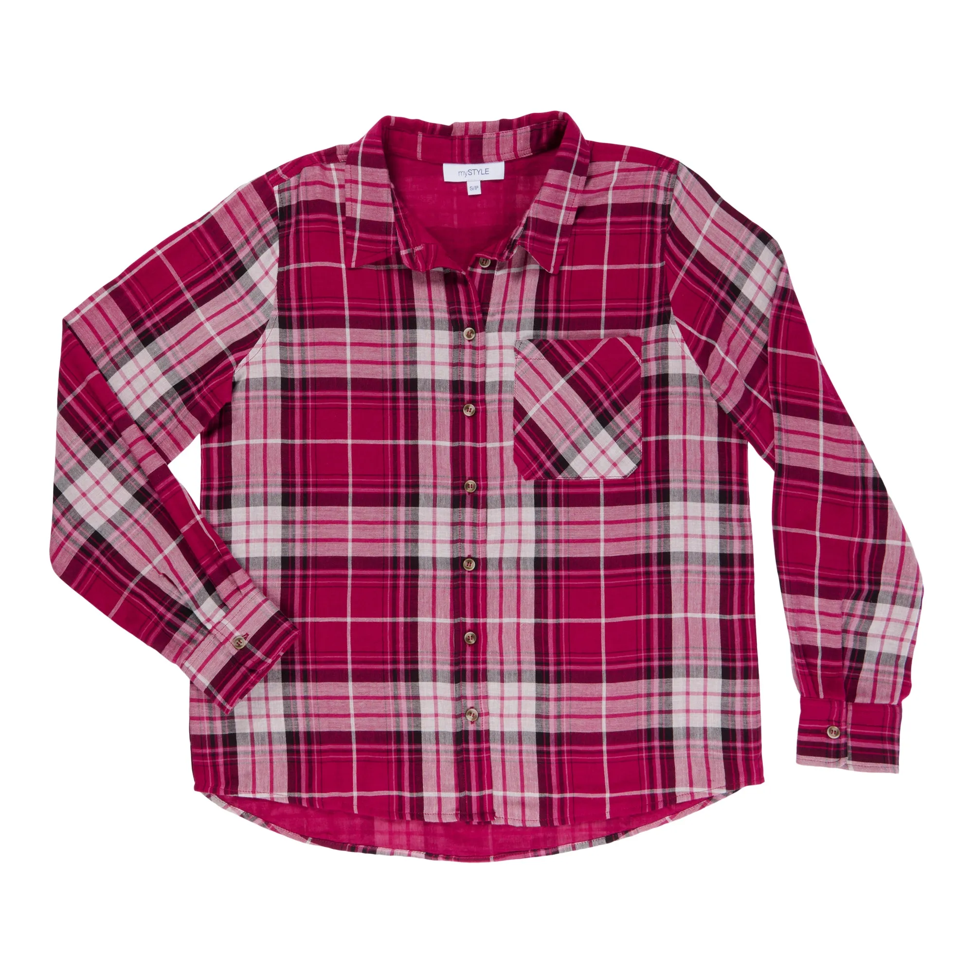 mySTYLE Women's Street Smart Textured Plaid Shirt sold by Giant Tiger product image thumbnail 2