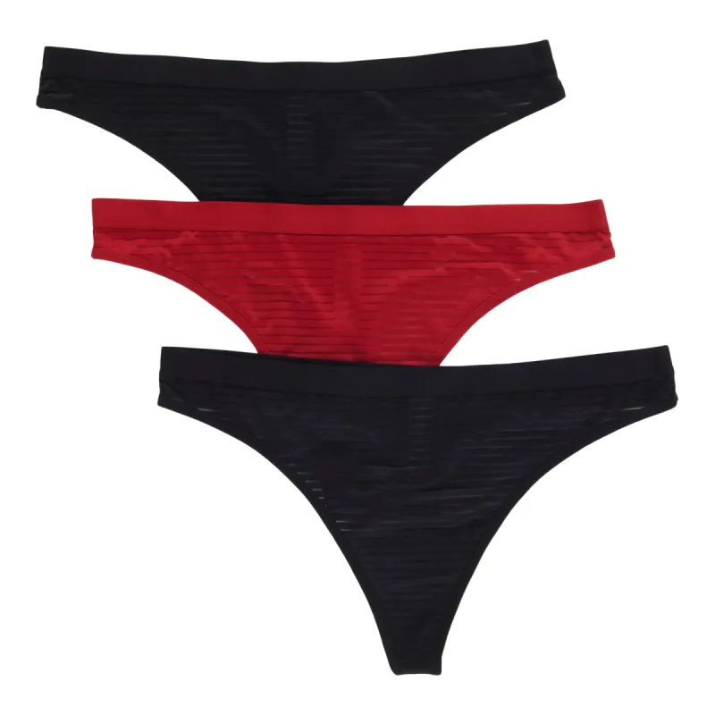 Carisma Women's Shadow Stripe Thong, 3-Pack sold by Giant Tiger