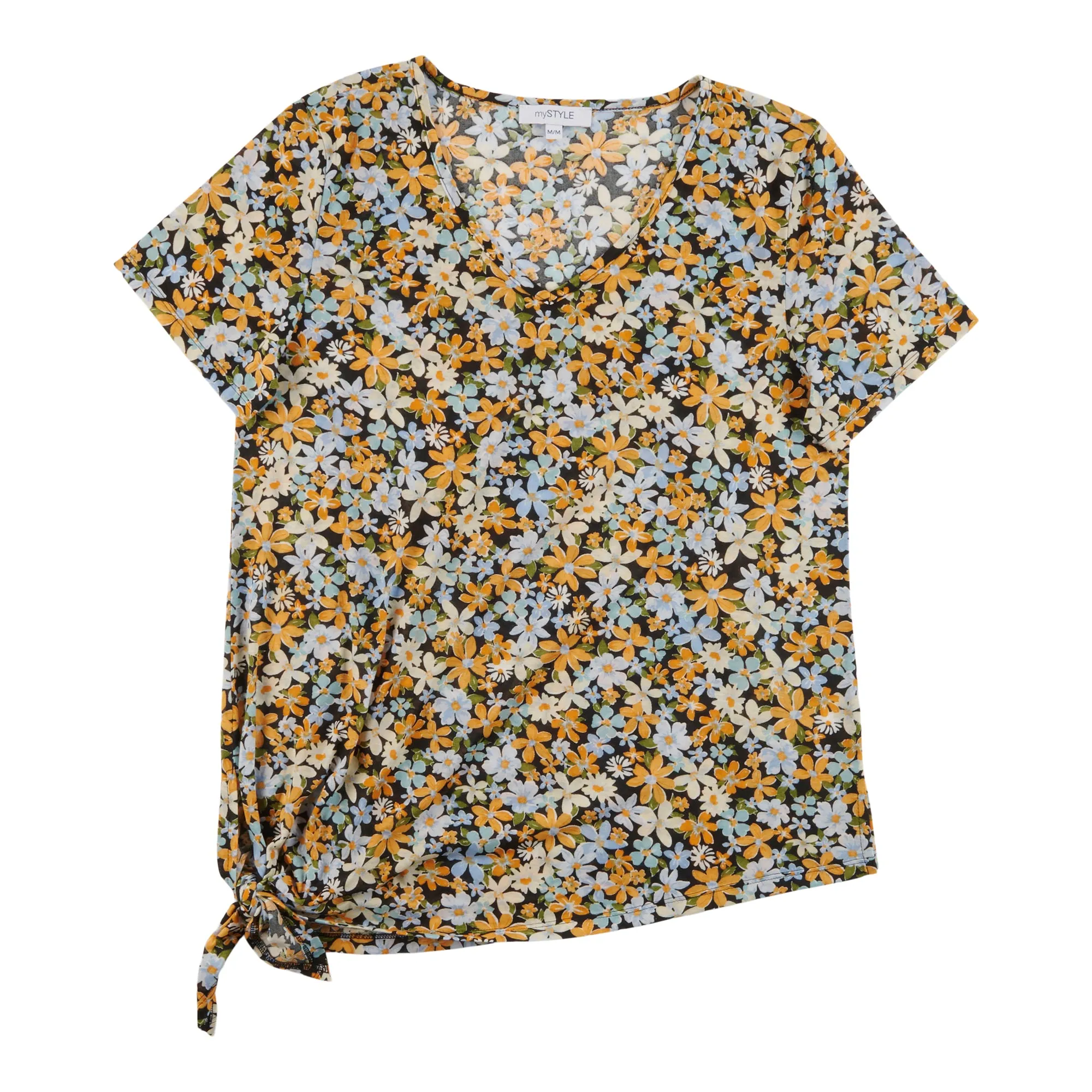 mySTYLE Women's Cool Comfort Printed T-Shirt with Side Tie sold by Giant Tiger