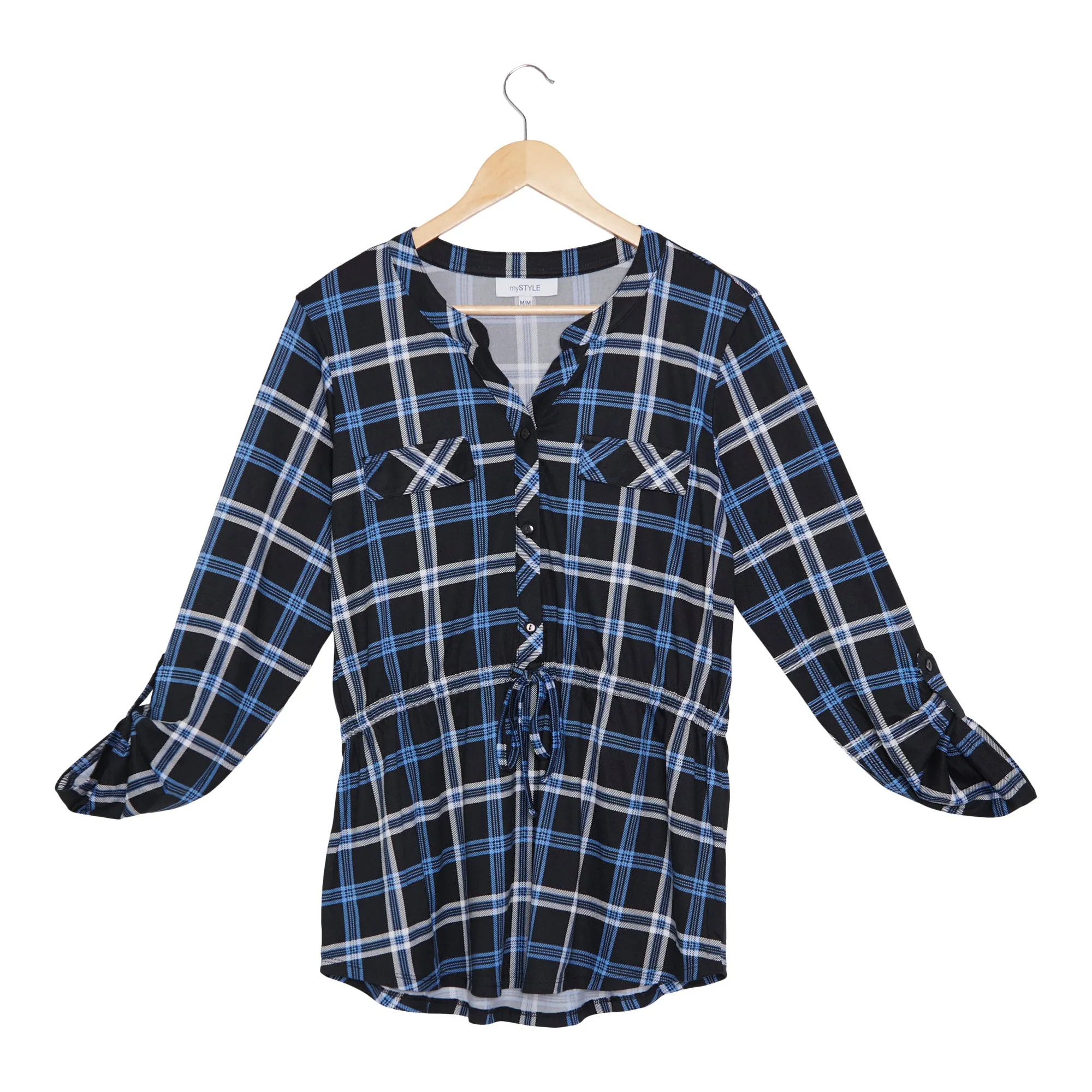 mySTYLE Women's Plaid Top with Tie Belt sold by Giant Tiger product image thumbnail 4