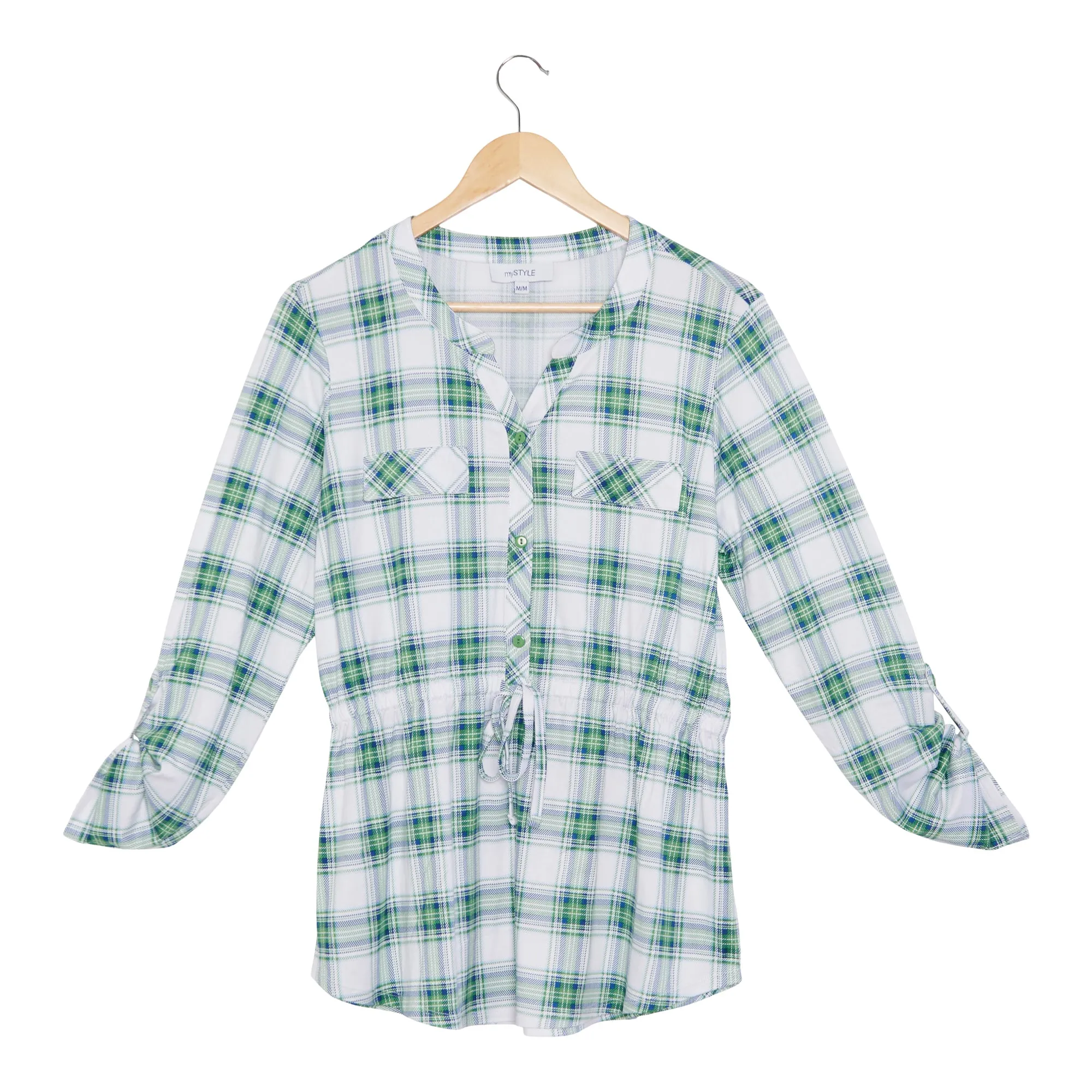 mySTYLE Women's Plaid Top with Tie Belt sold by Giant Tiger product image thumbnail 2