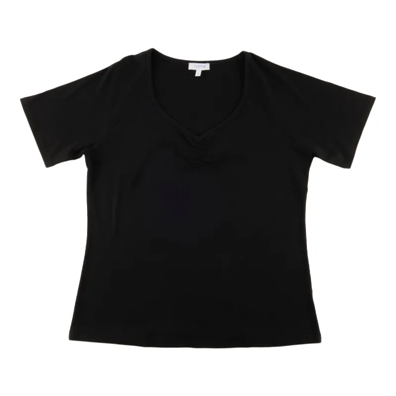 mySTYLE Women's Plus Festival Solid Ruched T-Shirt sold by Giant Tiger