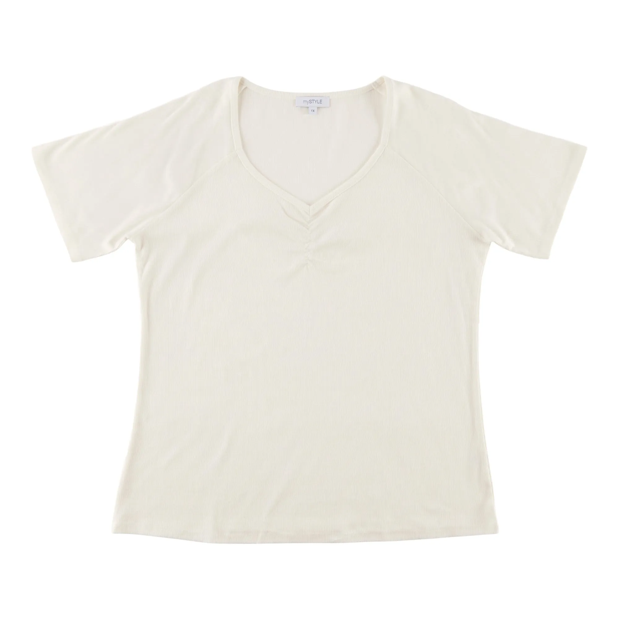 mySTYLE Women's Plus Festival Solid Ruched T-Shirt sold by Giant Tiger product image thumbnail 3