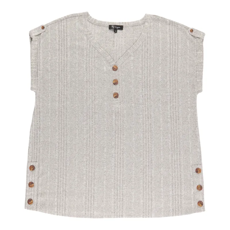 lily morgan Women's Plus V-Neck Button Trim Blouse sold by Giant Tiger