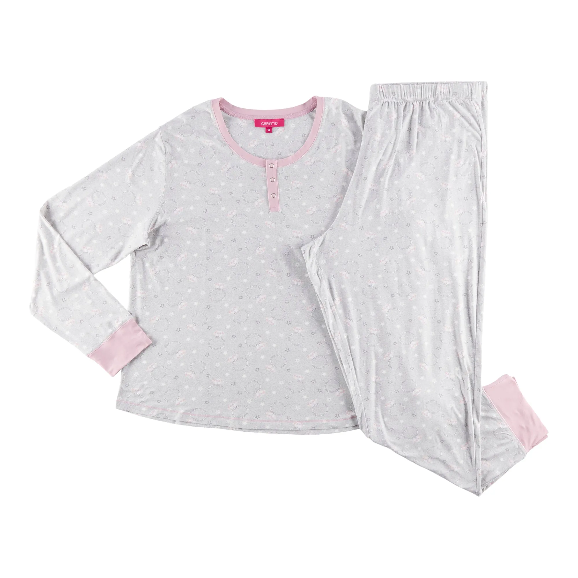 Carisma Women's Plus Autumn Dusk Peachy All-Over Print Jogger Set, 2-pieces sold by Giant Tiger product image thumbnail 2