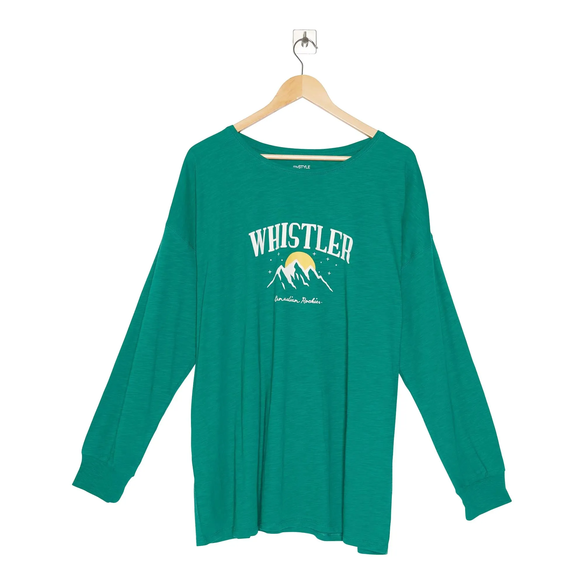 mySTYLE Women's Plus North Country Screen Printed Long Sleeve Slub Tee sold by Giant Tiger product image thumbnail 2