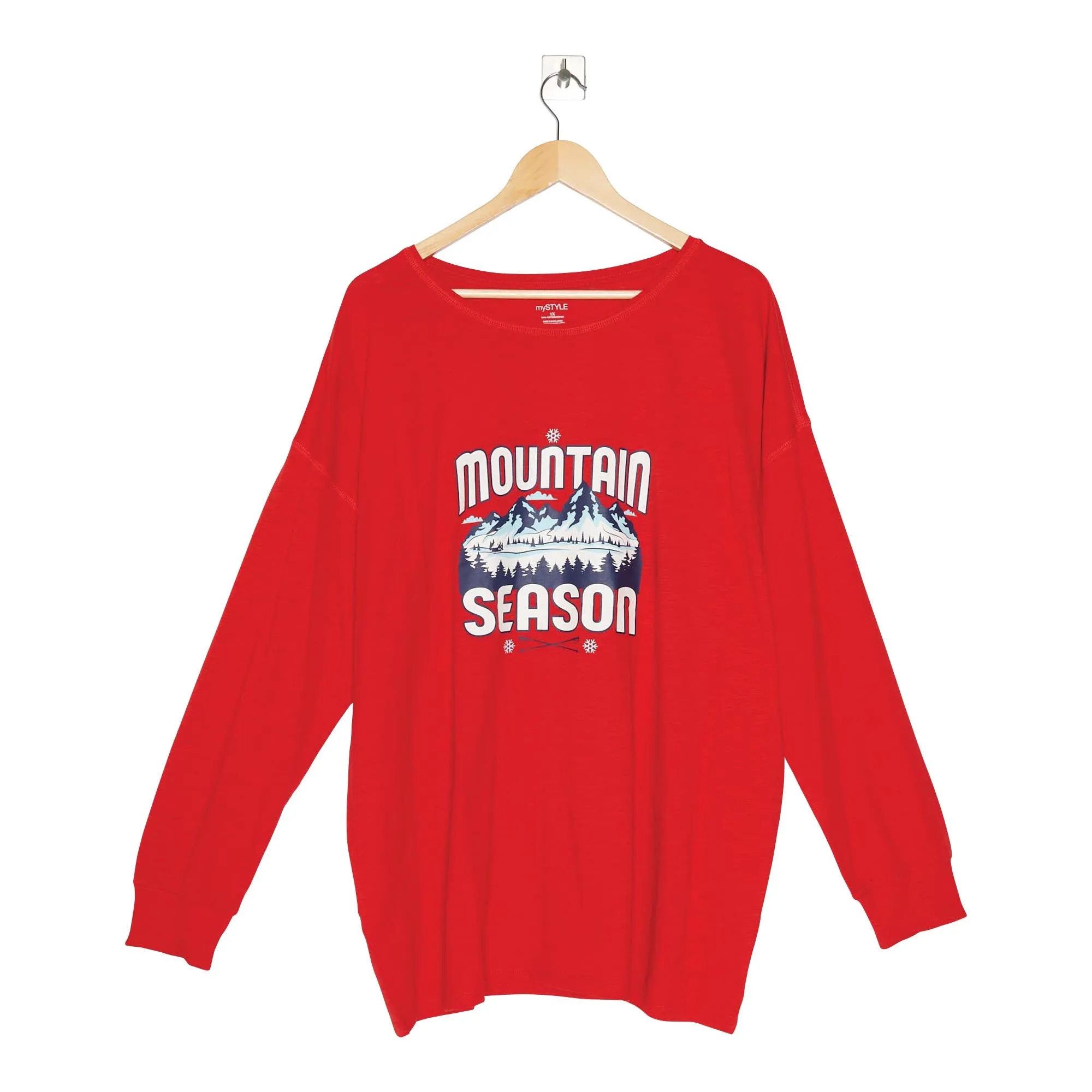 mySTYLE Women's Plus North Country Screen Printed Long Sleeve Slub Tee sold by Giant Tiger product image thumbnail 3