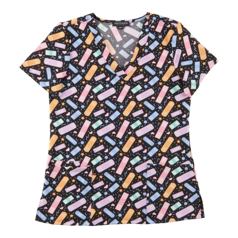 Options Women's Printed Scrub Top with Front Pockets sold by Giant Tiger