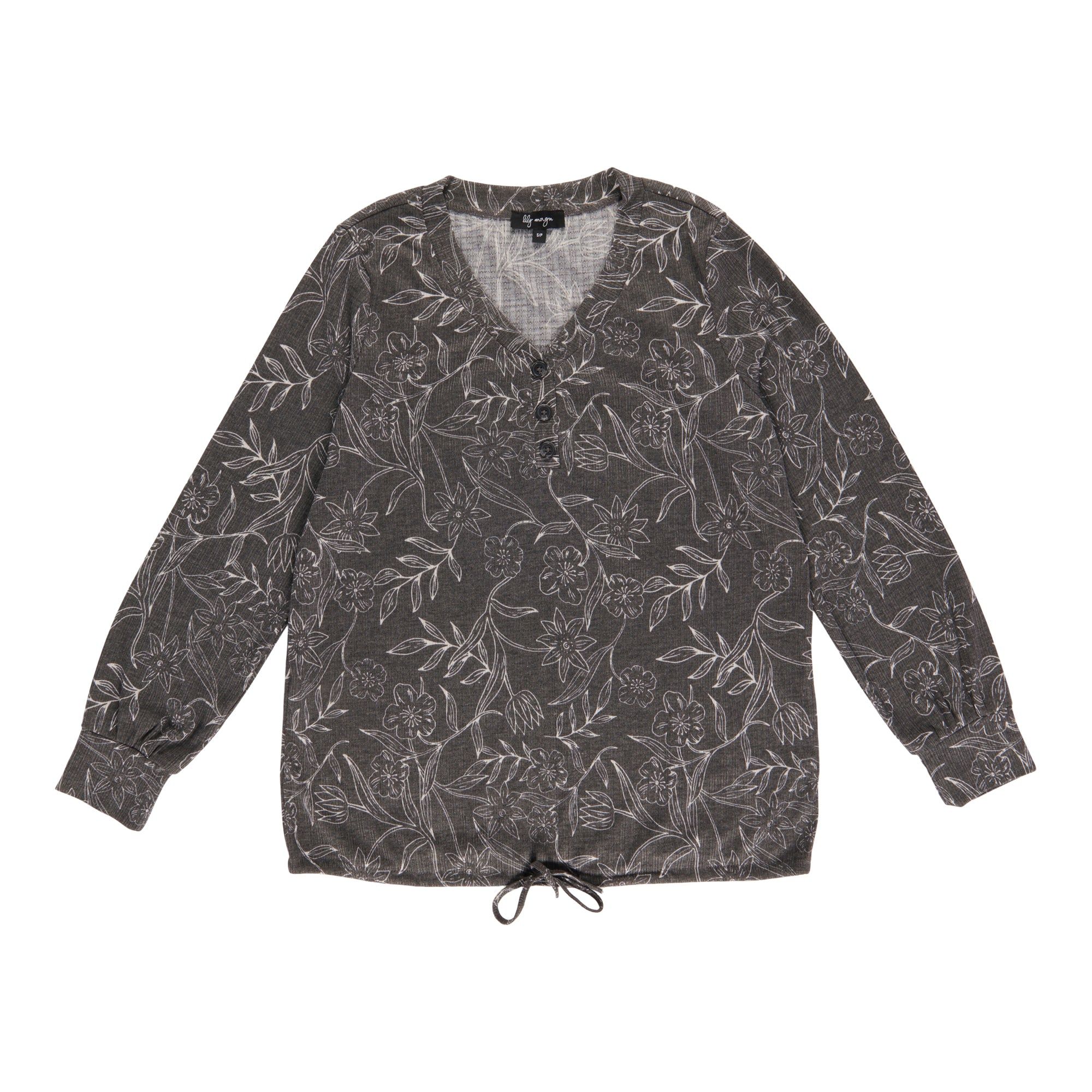 lily morgan Women's Ribbed V-Neck Blouse with Tie Front sold by Giant Tiger product image thumbnail 4