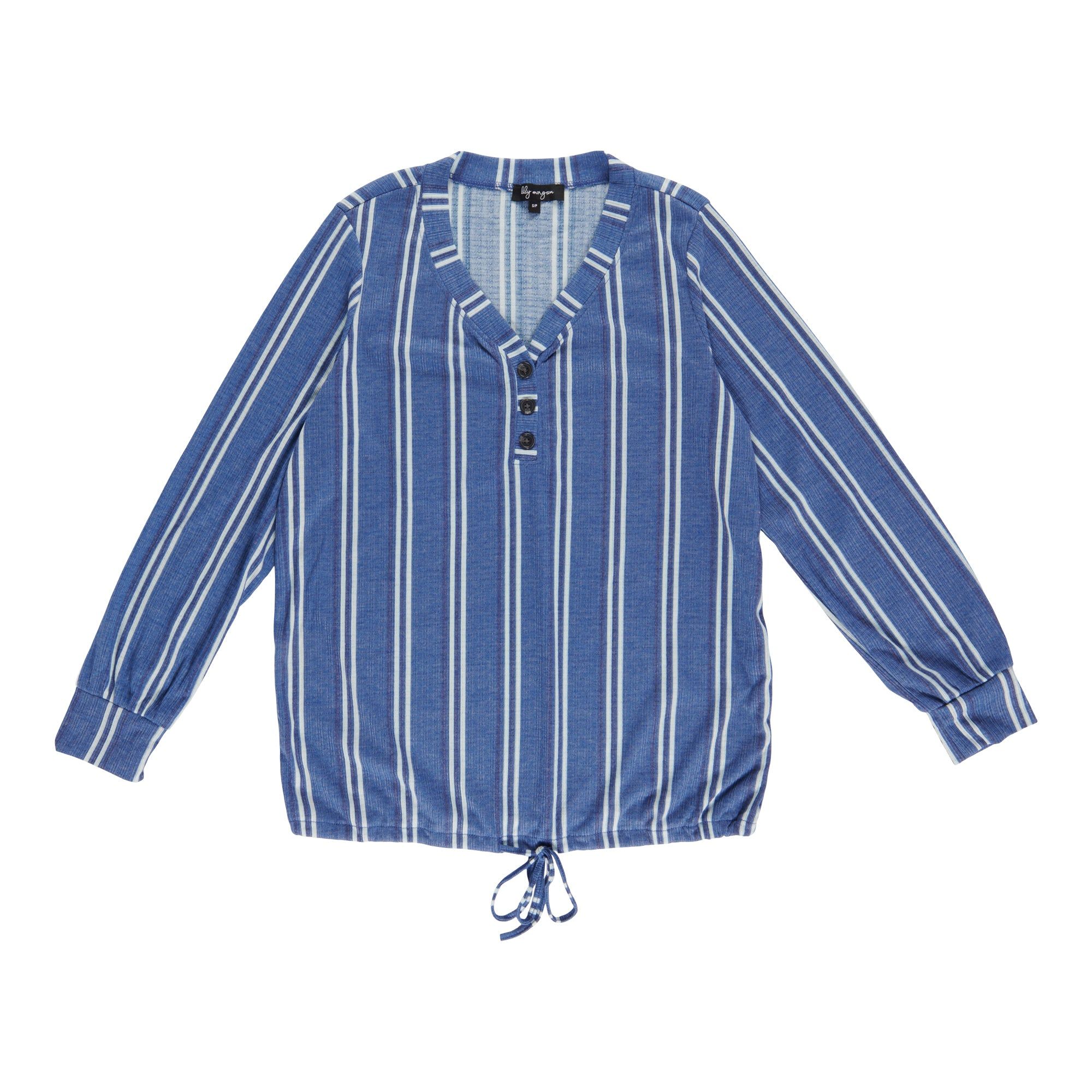 lily morgan Women's Ribbed V-Neck Blouse with Tie Front sold by Giant Tiger