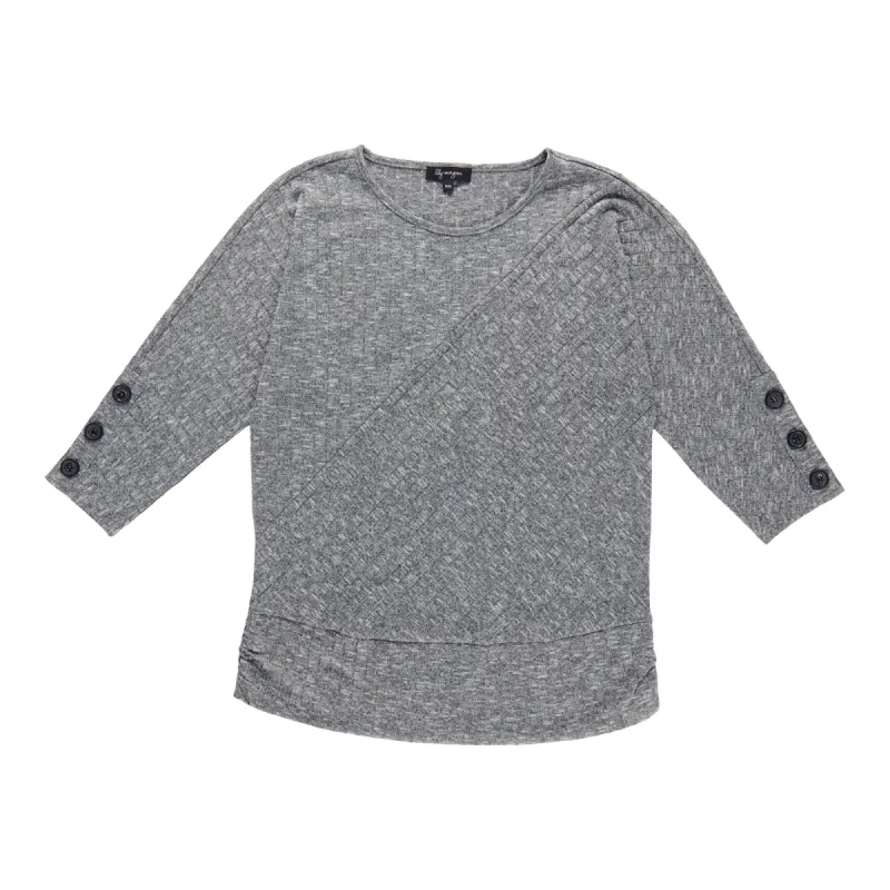 lily morgan Women's Casual Round Neck Ribbed Blouse sold by Giant Tiger