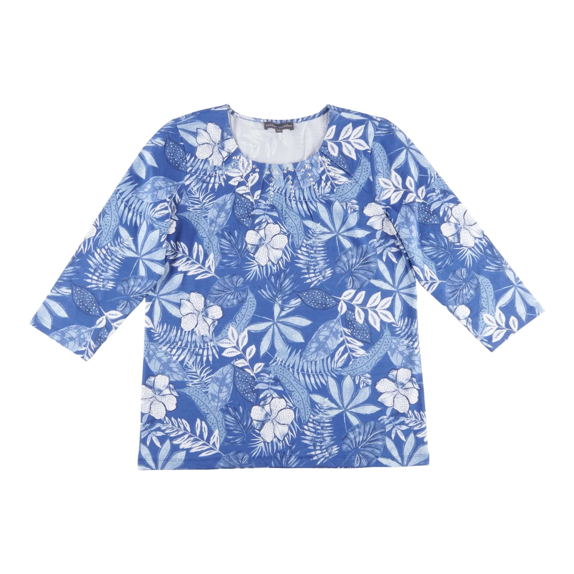 Classic Editions Women's Classic Flair 3/4 Sleeve All-Over Print Top with Studs sold by Giant Tiger product image thumbnail 2