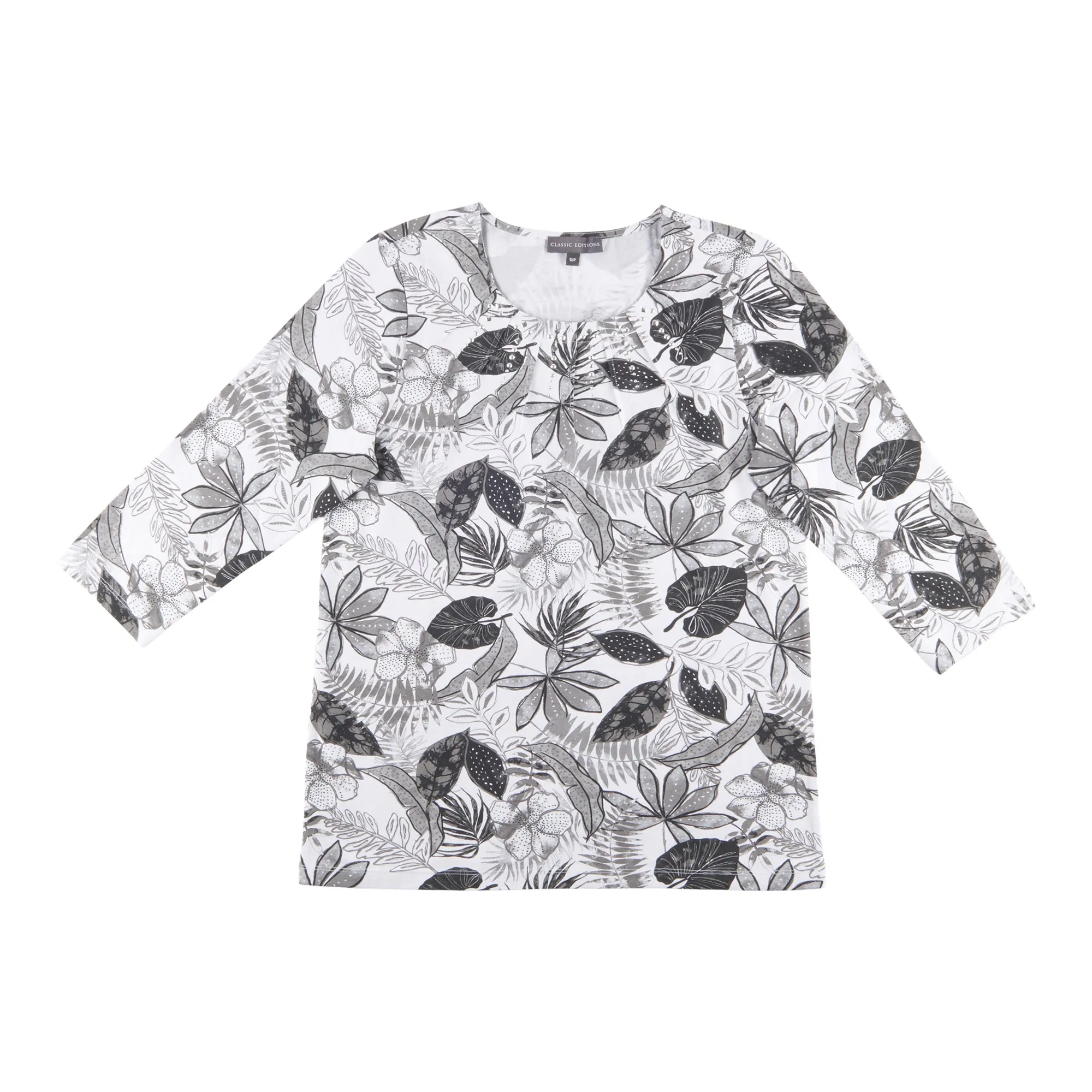 Classic Editions Women's Classic Flair 3/4 Sleeve All-Over Print Top with Studs sold by Giant Tiger product image thumbnail 3